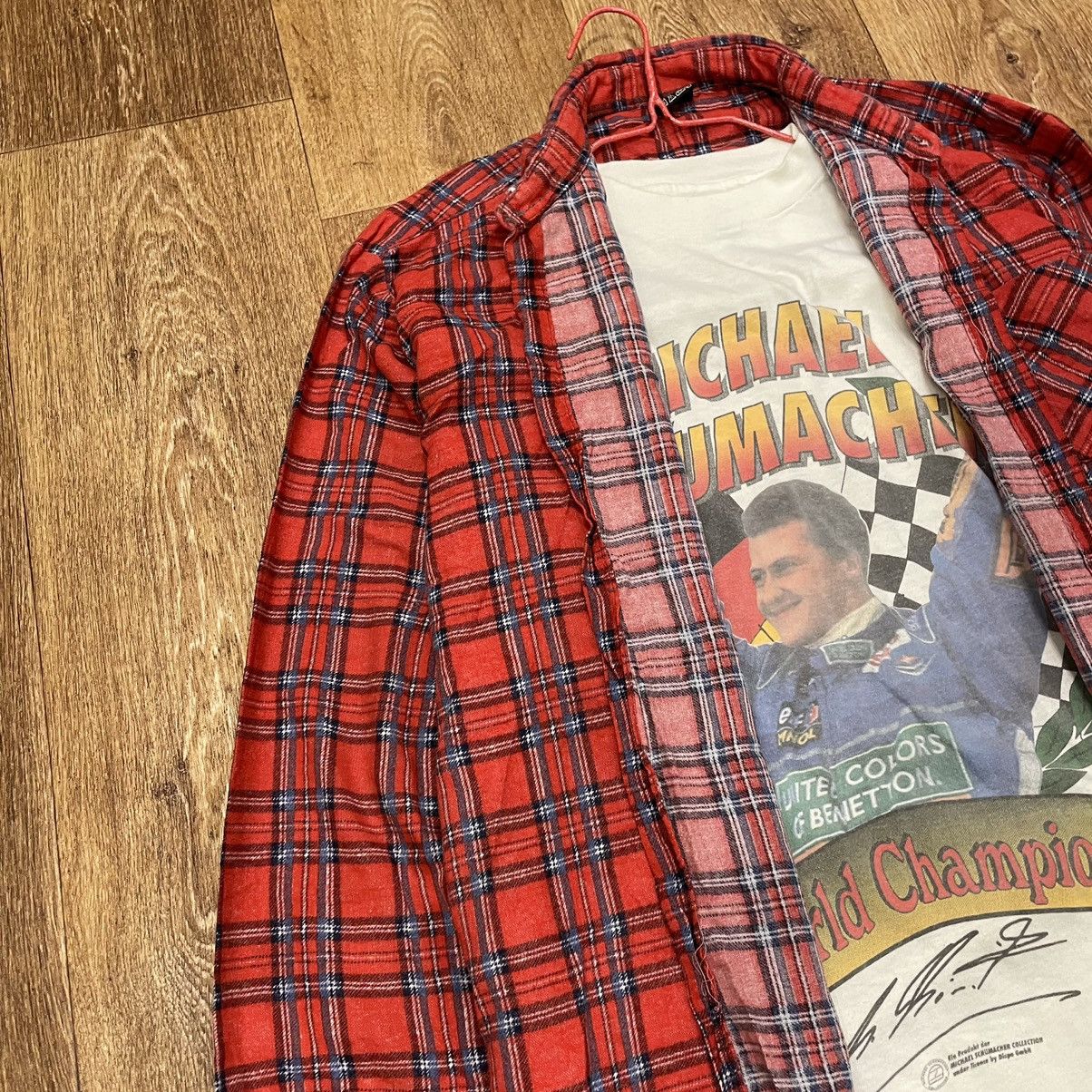 Vintage Vintage 90s Red Plaid Chore Coat Oversized Grunge Streetwear Size US L / EU 52-54 / 3 - 5 Thumbnail