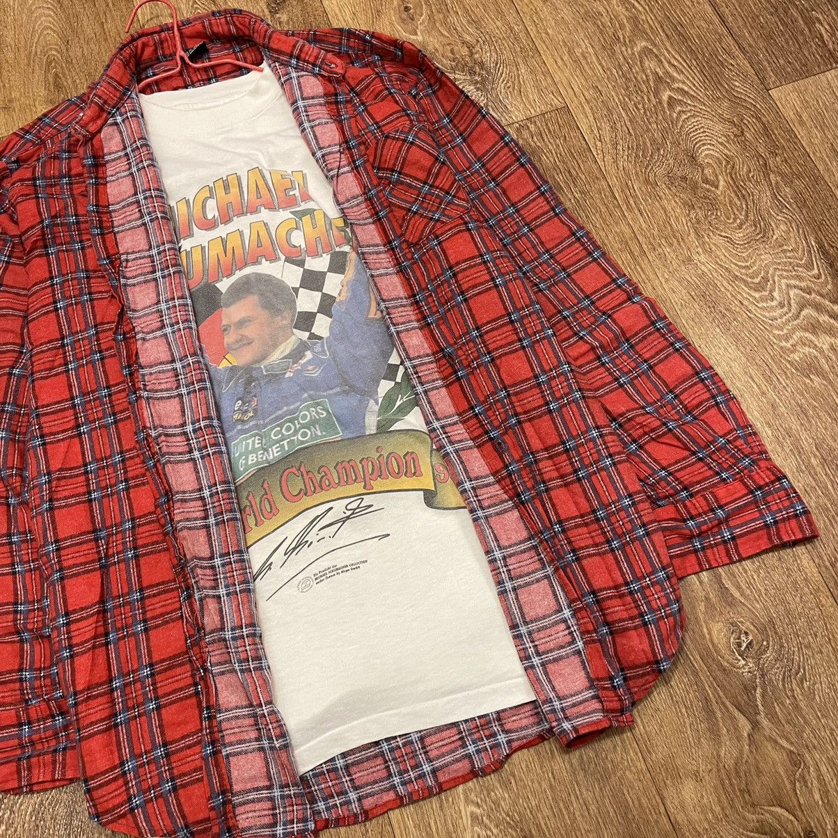 Vintage Vintage 90s Red Plaid Chore Coat Oversized Grunge Streetwear Size US L / EU 52-54 / 3 - 6 Thumbnail