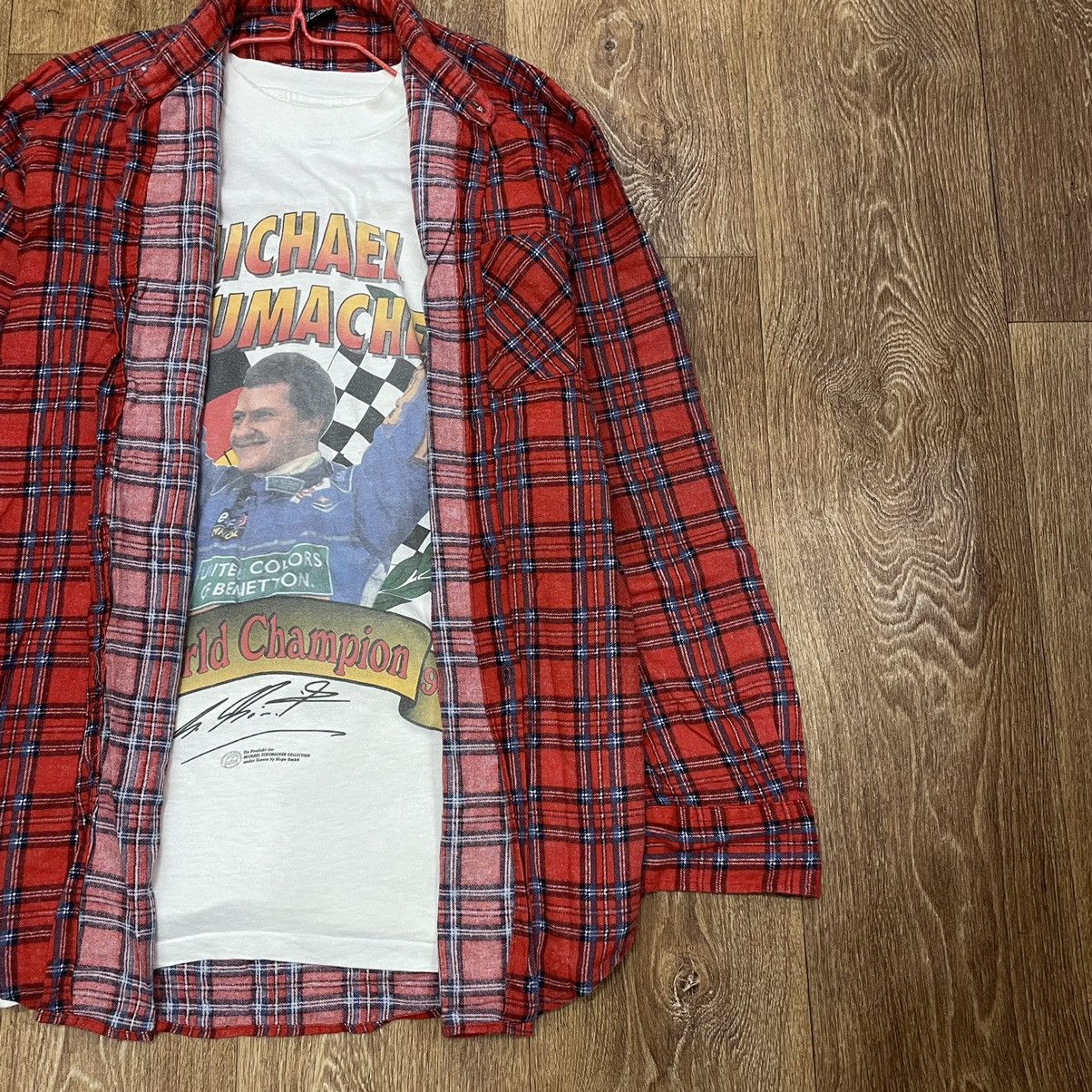 Vintage Vintage 90s Red Plaid Chore Coat Oversized Grunge Streetwear Size US L / EU 52-54 / 3 - 3 Thumbnail