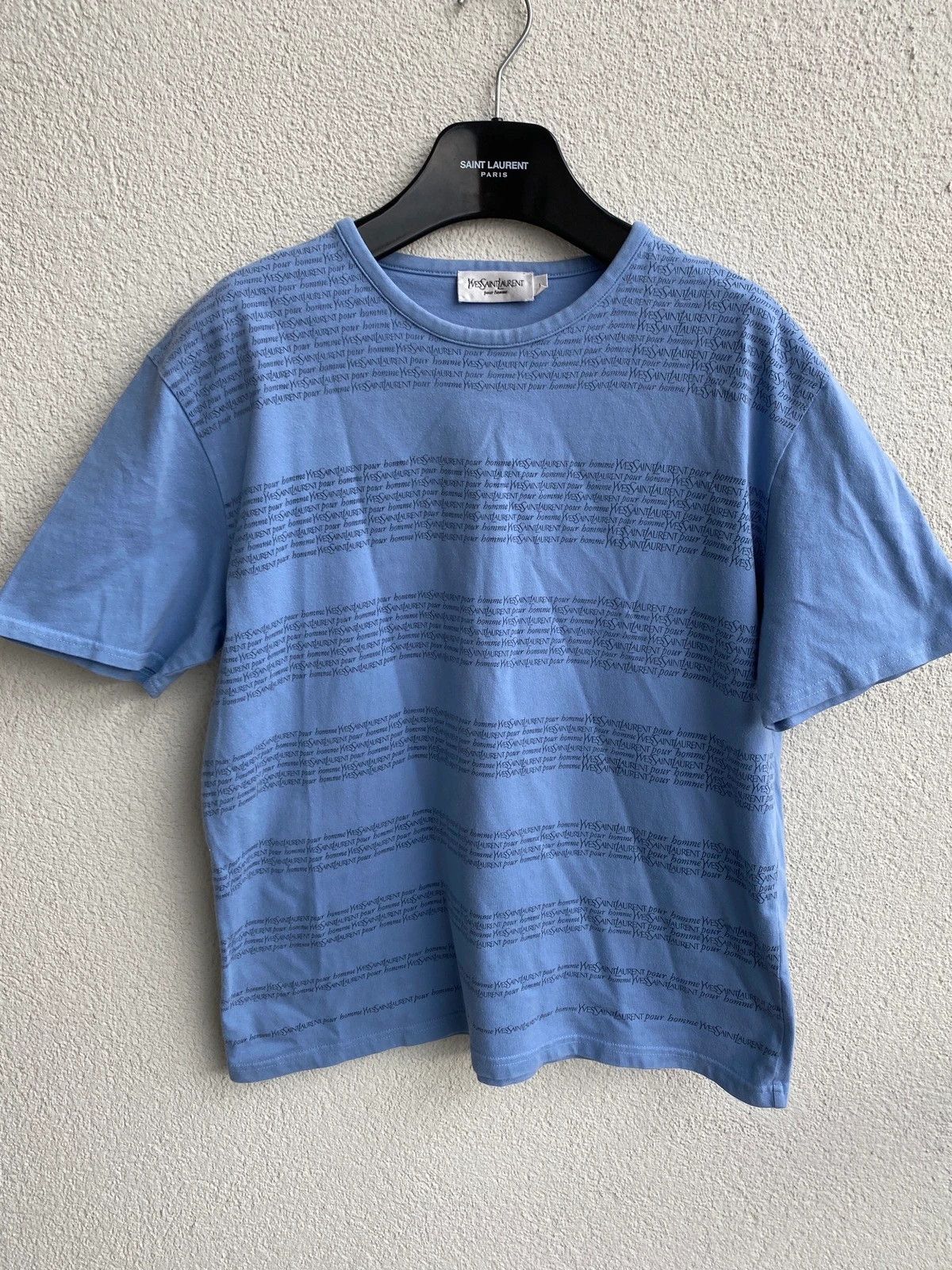Yves Saint Laurent Blue YSL T-shirt Spell Out Yves Saint Laurent T-shirt Size US M / EU 48-50 / 2 - 3 Thumbnail