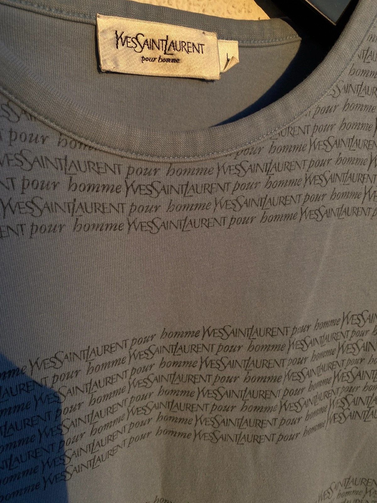 Yves Saint Laurent Blue YSL T-shirt Spell Out Yves Saint Laurent T-shirt Size US M / EU 48-50 / 2 - 2 Thumbnail
