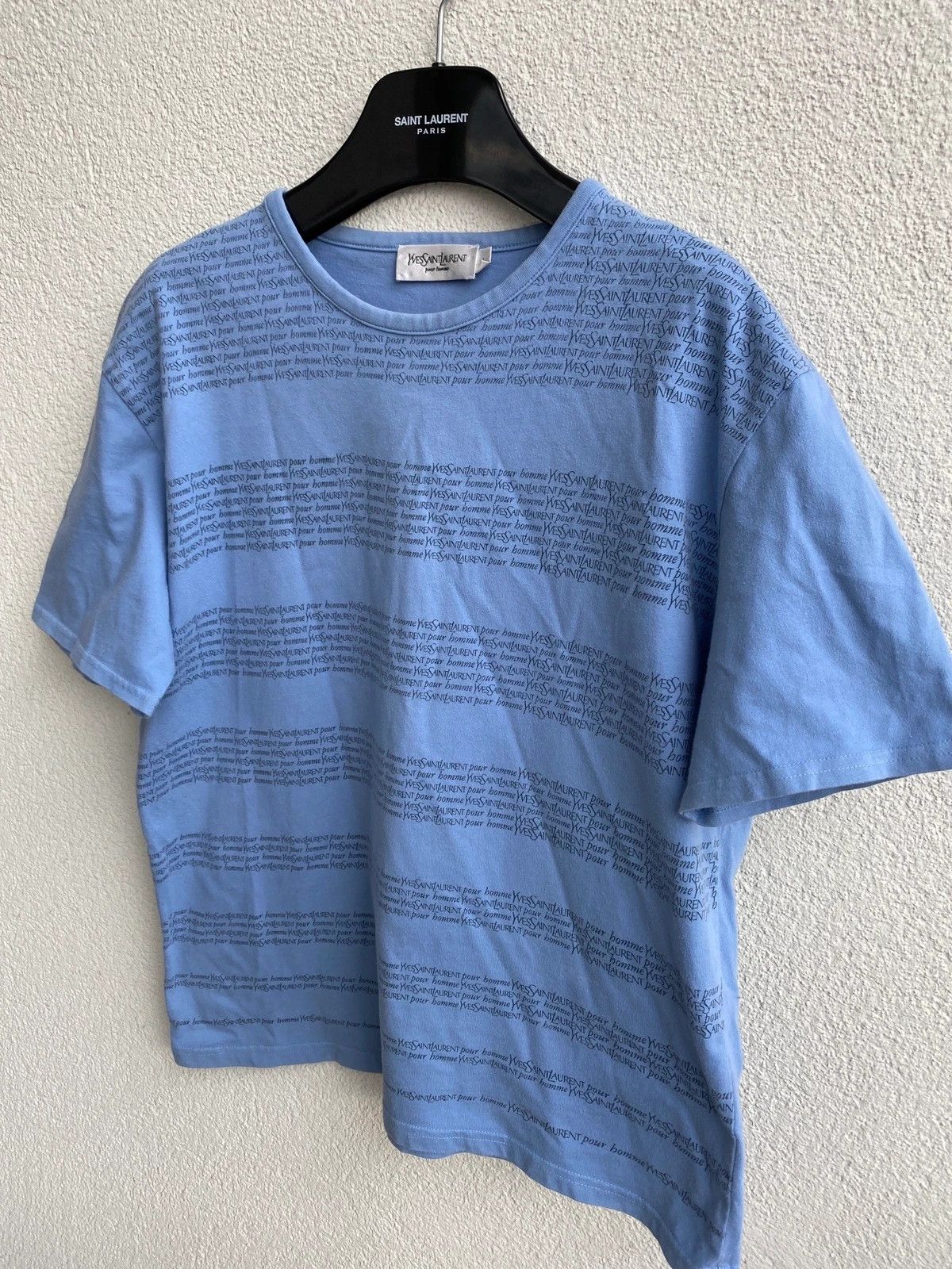 Yves Saint Laurent Blue YSL T-shirt Spell Out Yves Saint Laurent T-shirt Size US M / EU 48-50 / 2 - 7 Thumbnail