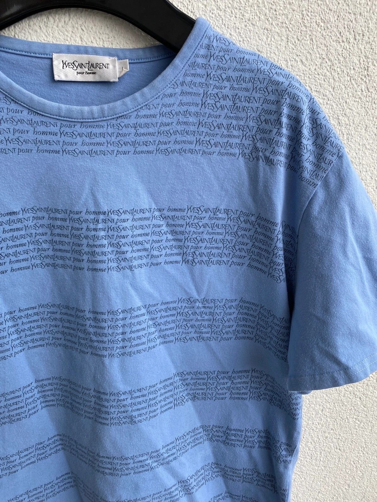 Yves Saint Laurent Blue YSL T-shirt Spell Out Yves Saint Laurent T-shirt Size US M / EU 48-50 / 2 - 4 Thumbnail
