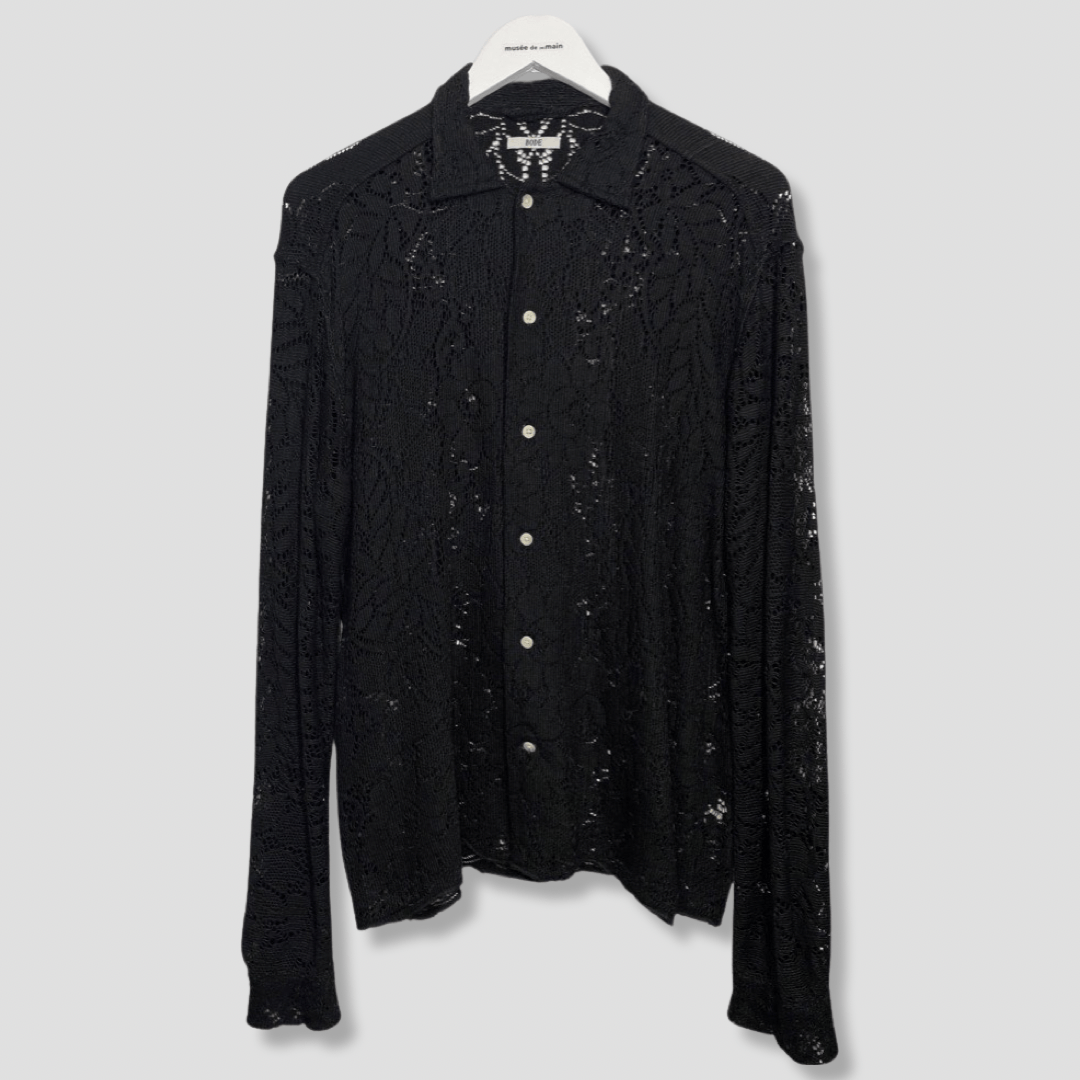 Bode Bode Black Vintage Fabric Button Down Lace Shirt Size US S / EU 44-46 / 1 - 1 Thumbnail