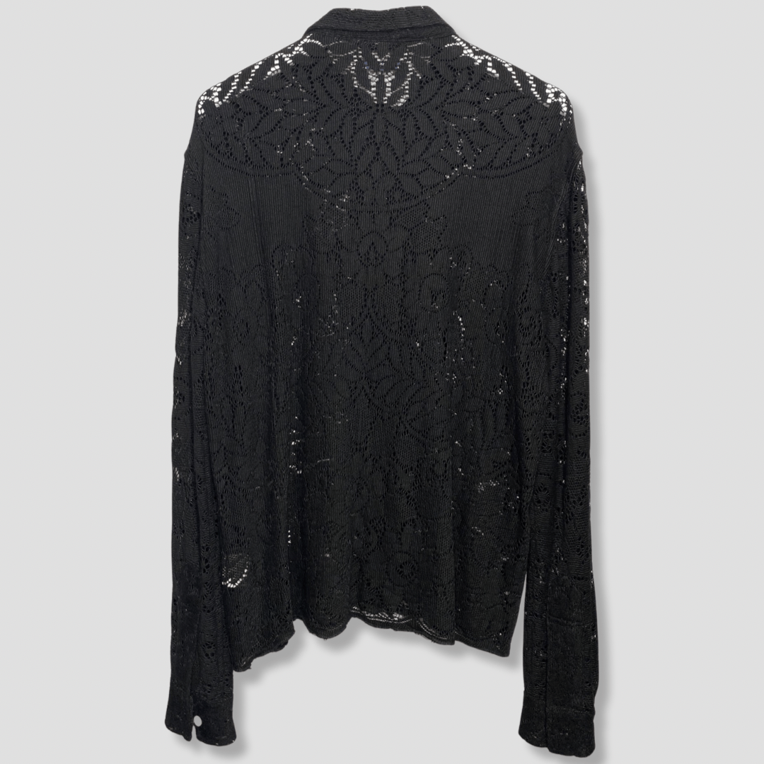 Bode Bode Black Vintage Fabric Button Down Lace Shirt Size US S / EU 44-46 / 1 - 3 Thumbnail