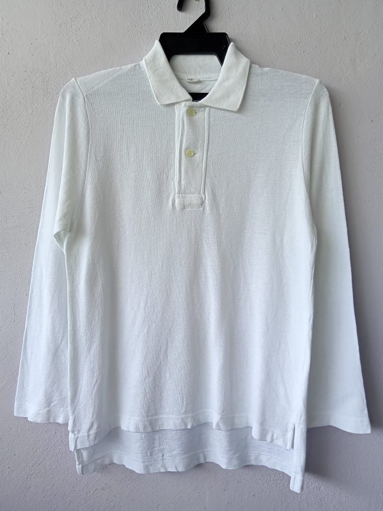 45rpm 45RPM White Long Sleeve Polo Shirt Size S / US 4 / IT 40 - 1 Thumbnail