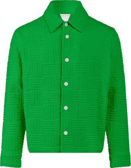 image of Bottega Veneta Towel Jacquard Jacket in Green, Men's (Size Medium)