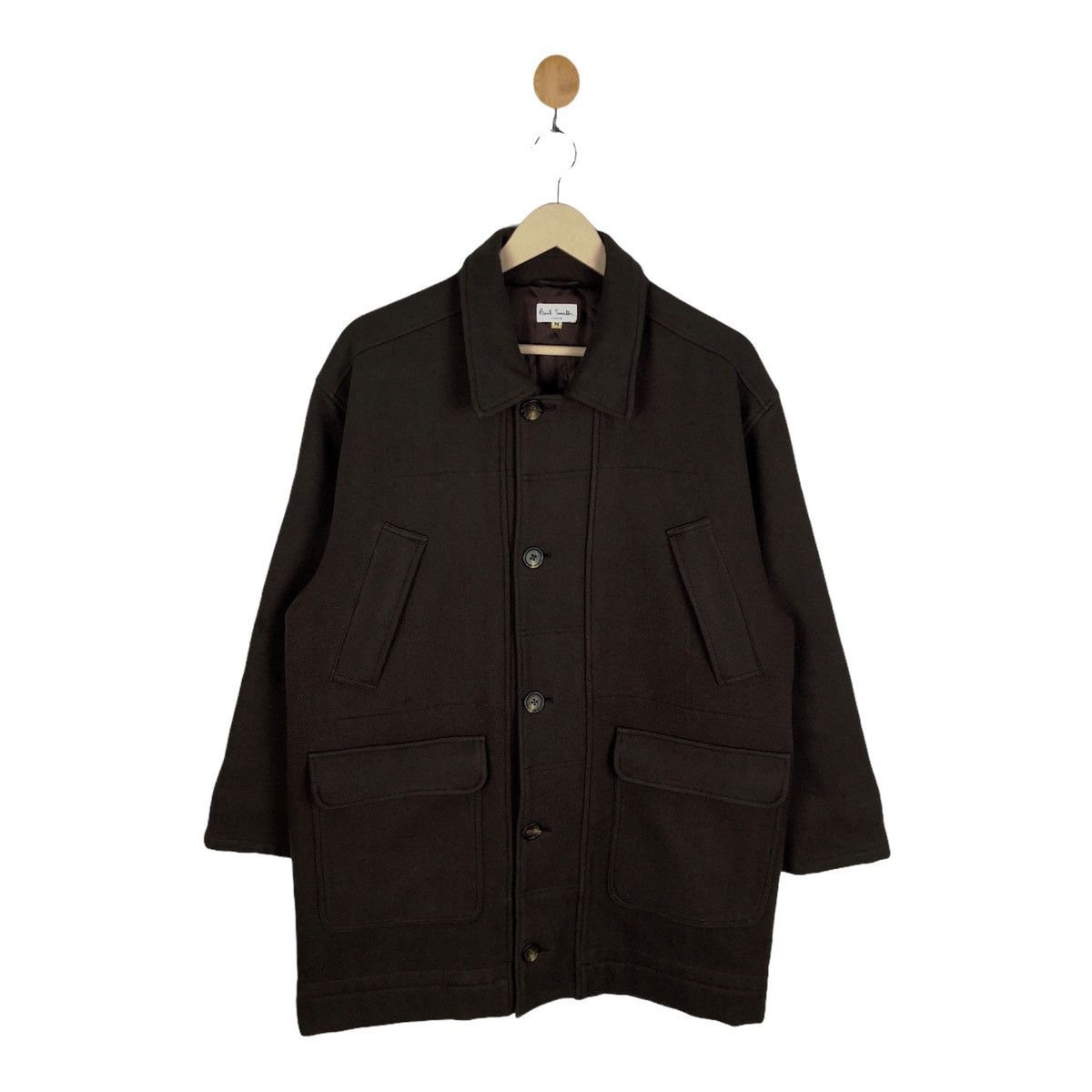 image of 90's Paul Smith Wool Jacket in Brown, Men's (Size Medium)