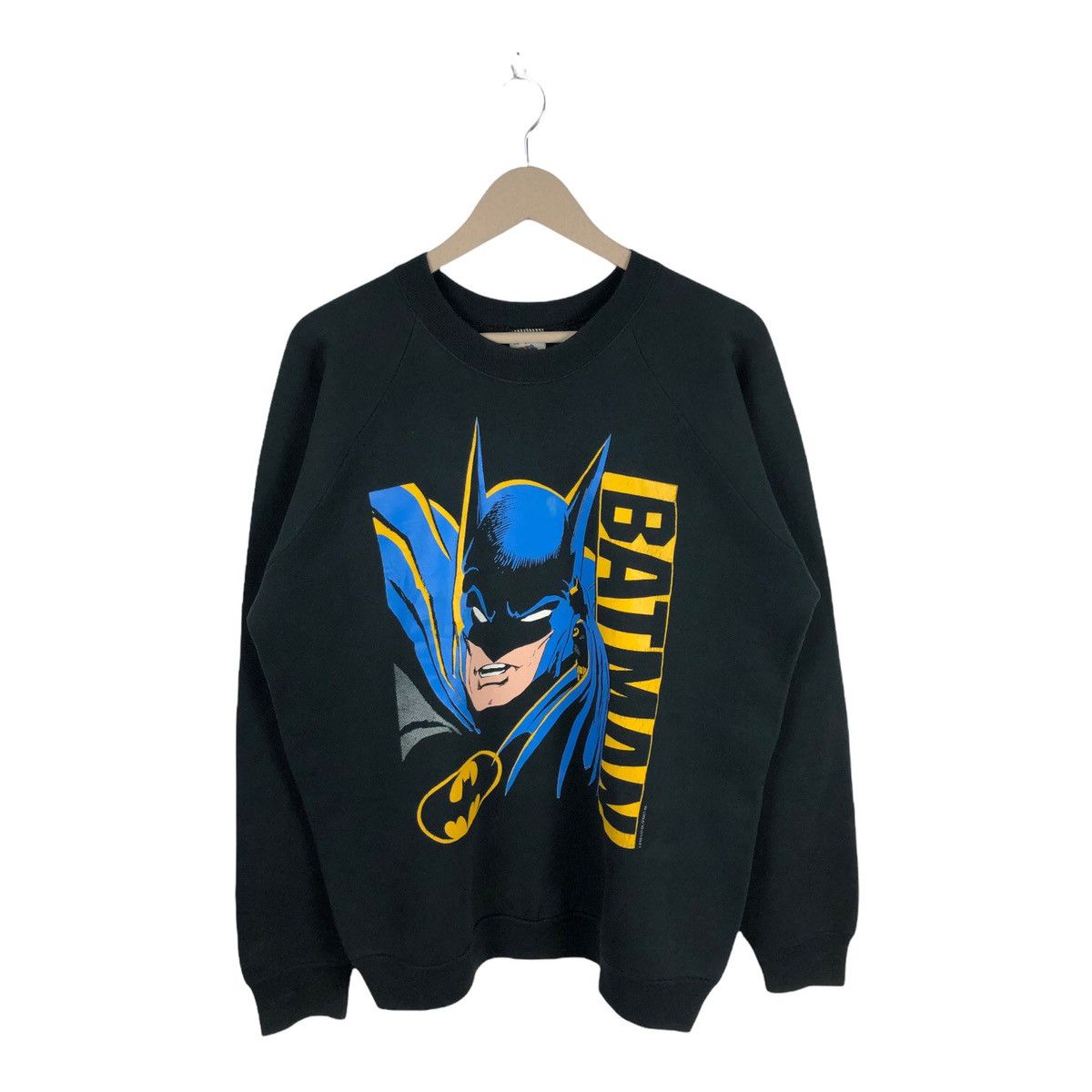 image of Vintage 80's Batman Usa Dc Comics Sweatshirt in Black, Men's (Size XL)