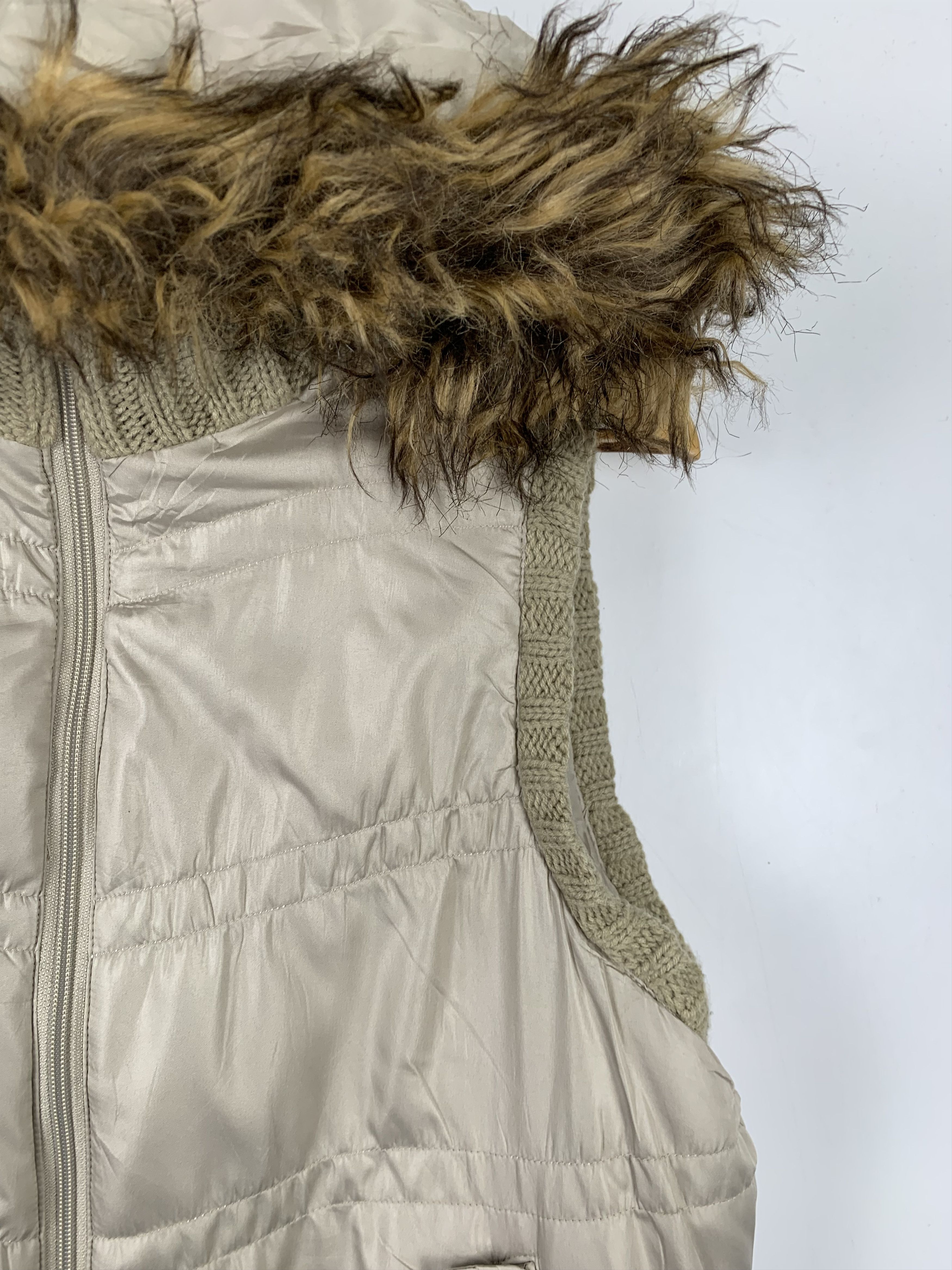 Japanese Brand Vintage NATURAL WORKS Puffer Sherpa Hoodie Zip Up Vests Size M / US 6-8 / IT 42-44 - 4 Thumbnail