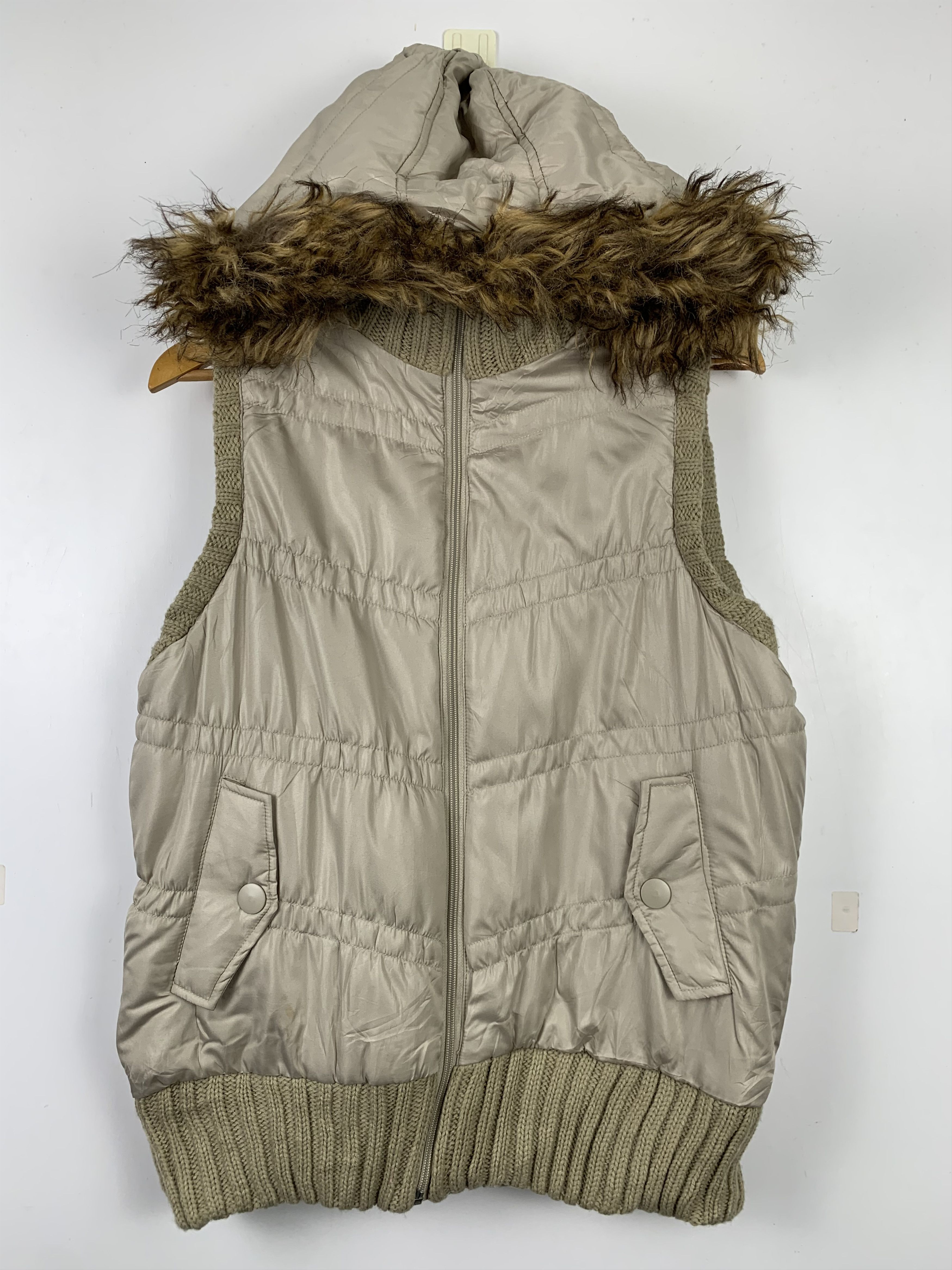 Japanese Brand Vintage NATURAL WORKS Puffer Sherpa Hoodie Zip Up Vests Size M / US 6-8 / IT 42-44 - 1 Thumbnail