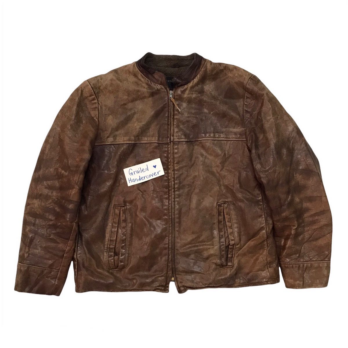 Towncraft Vtg Towncraft Pennys Leather Jacket Talon Zipper Size US L / EU 52-54 / 3 - 1 Thumbnail