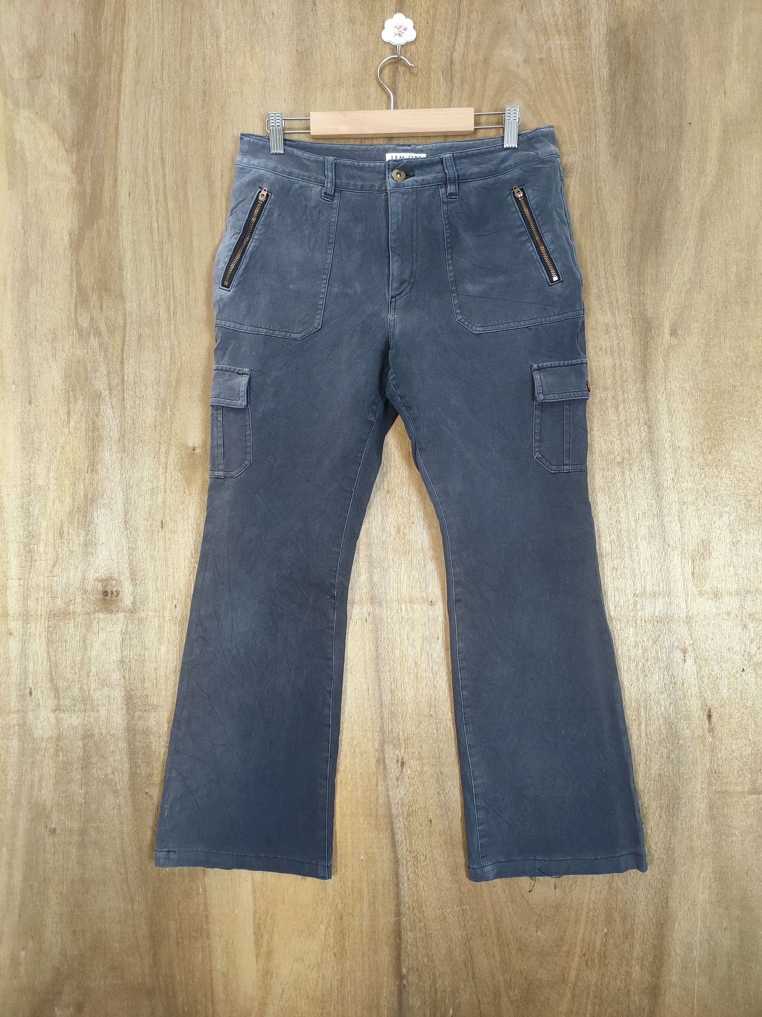 Japanese Brand VINTAGE LEMIORE FADED FLARE CARGO PANTS Size US 30 / EU 46 - 1 Thumbnail