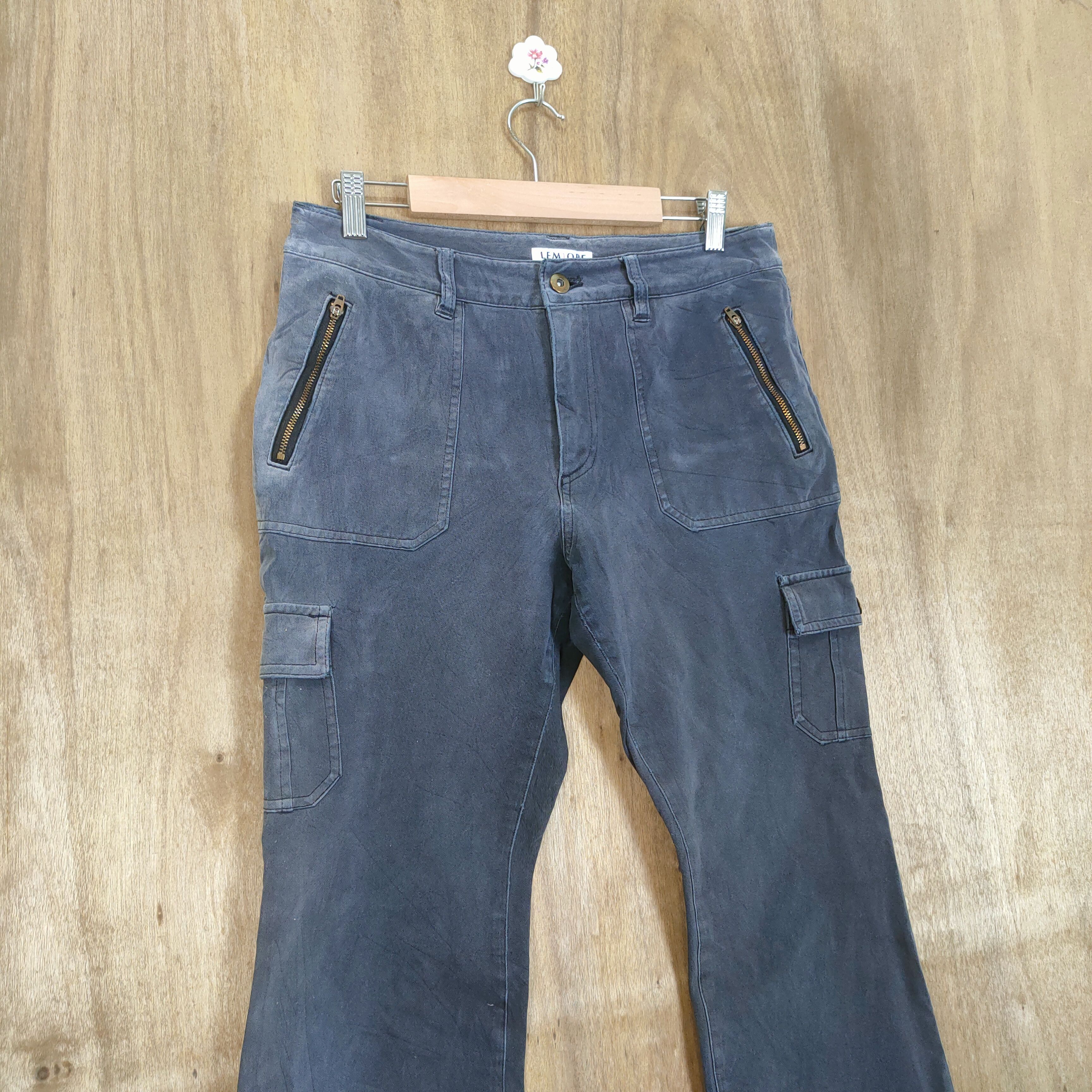 Japanese Brand VINTAGE LEMIORE FADED FLARE CARGO PANTS Size US 30 / EU 46 - 4 Thumbnail
