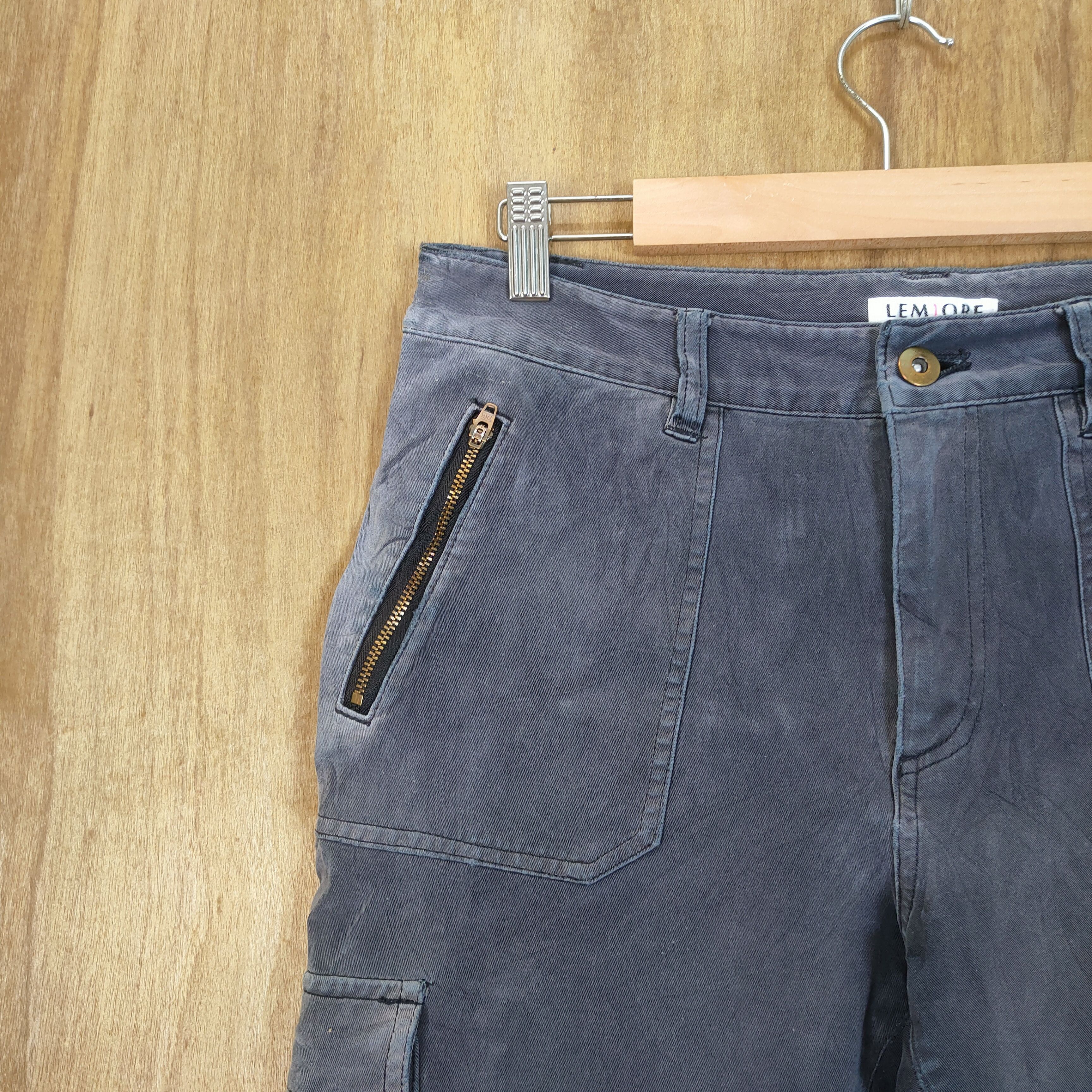 Japanese Brand VINTAGE LEMIORE FADED FLARE CARGO PANTS Size US 30 / EU 46 - 5 Thumbnail