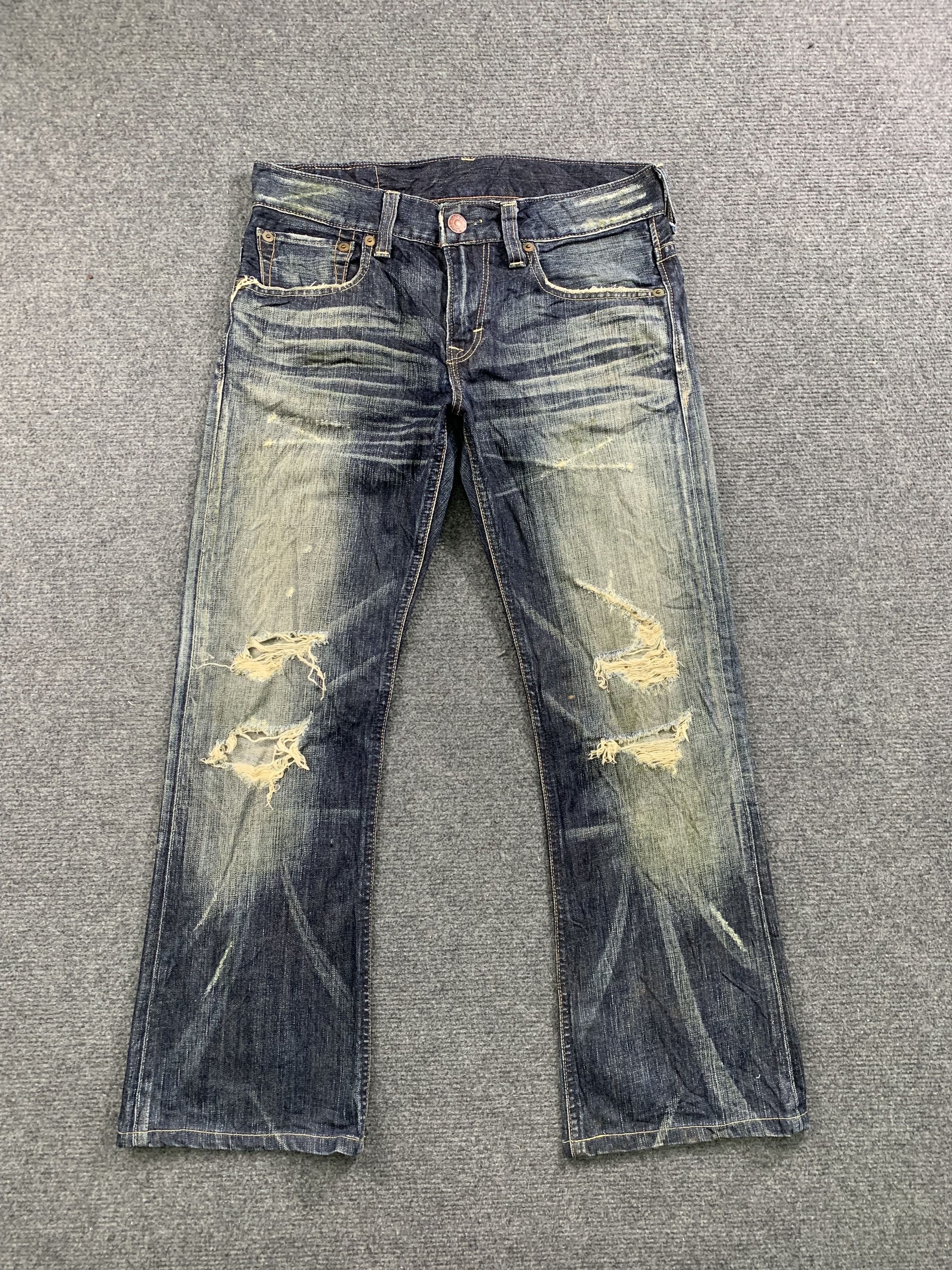 image of Edwin 503 Blue Trip Flared Bootcut Jeans in Blue Denim, Men's (Size 32)