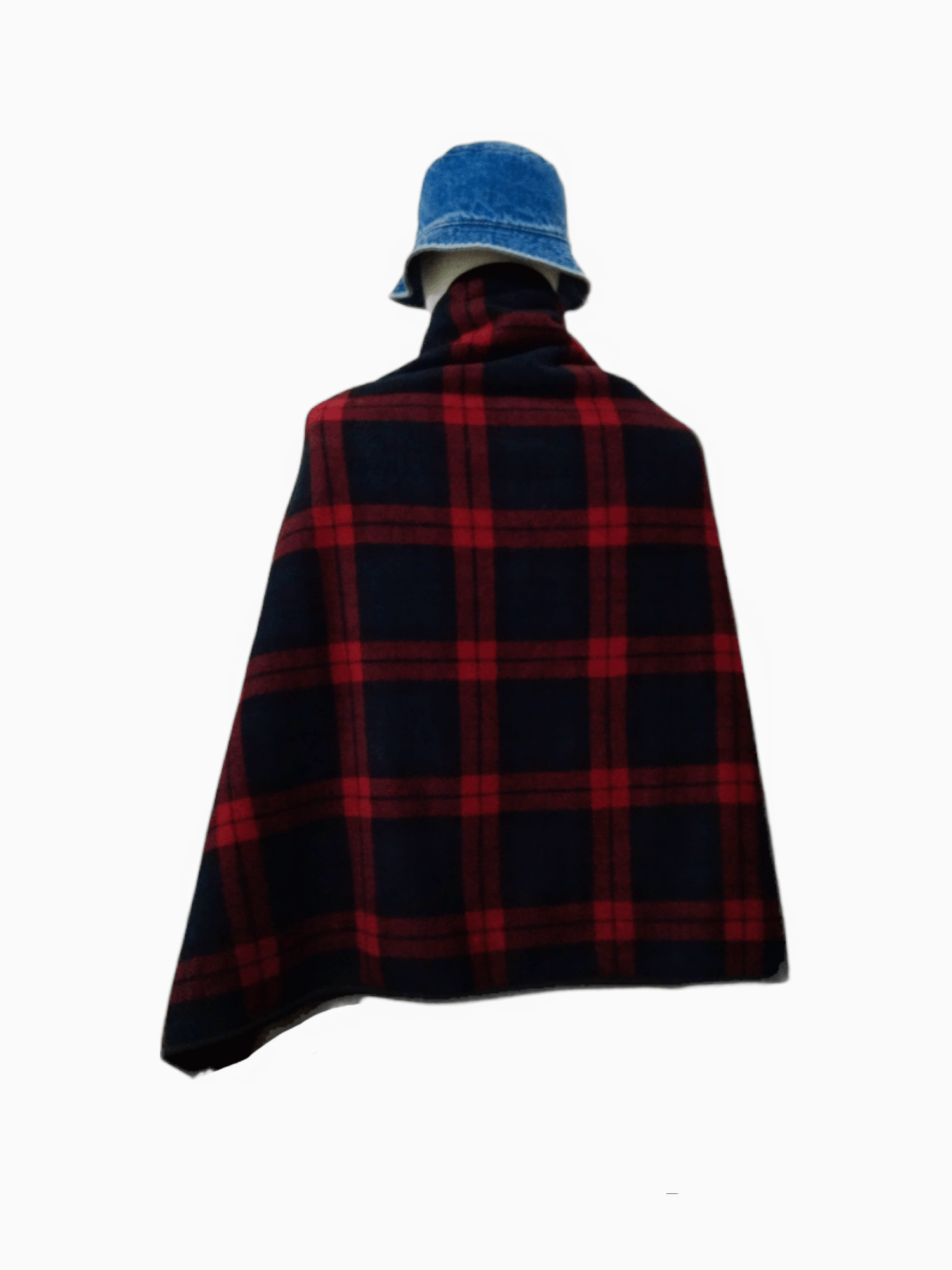 Japanese Brand × Jun Takahashi × Uniqlo VINTAGE UNIQLO PLAID FURRY FLEECE BUTTON UP CAPE Size US M / EU 48-50 / 2 - 10 Thumbnail
