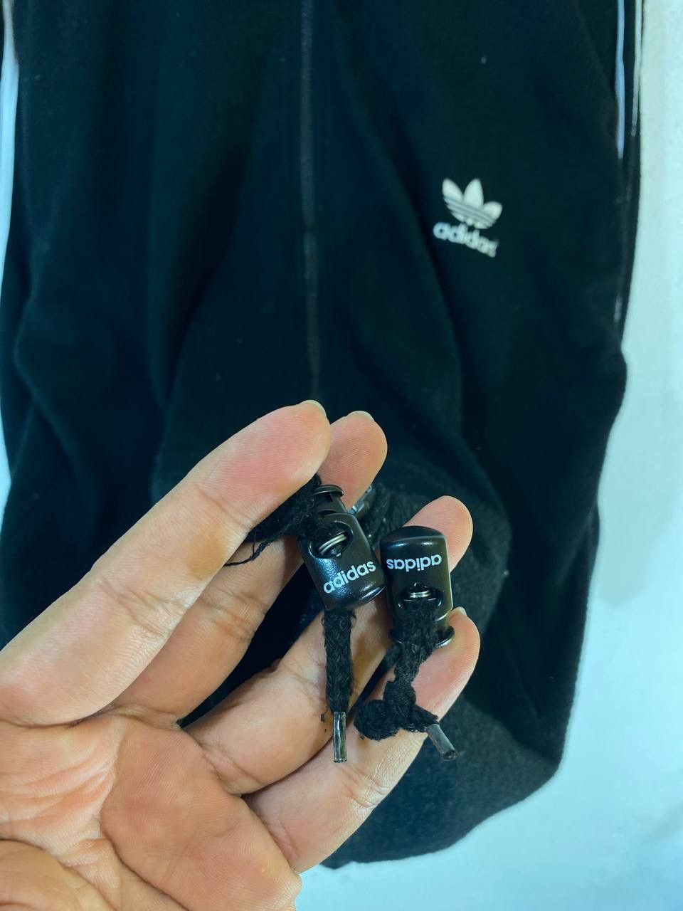 Adidas Vintage Adidas Trefoil Black Fleece jacket Big Logo Back Size US M / EU 48-50 / 2 - 7 Thumbnail