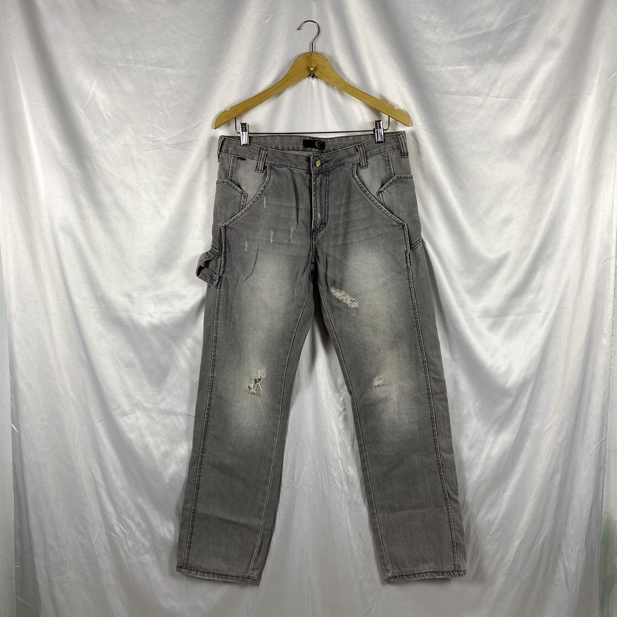 image of Just Cavalli Distressed Pants in See On Pict, Men's (Size 34)