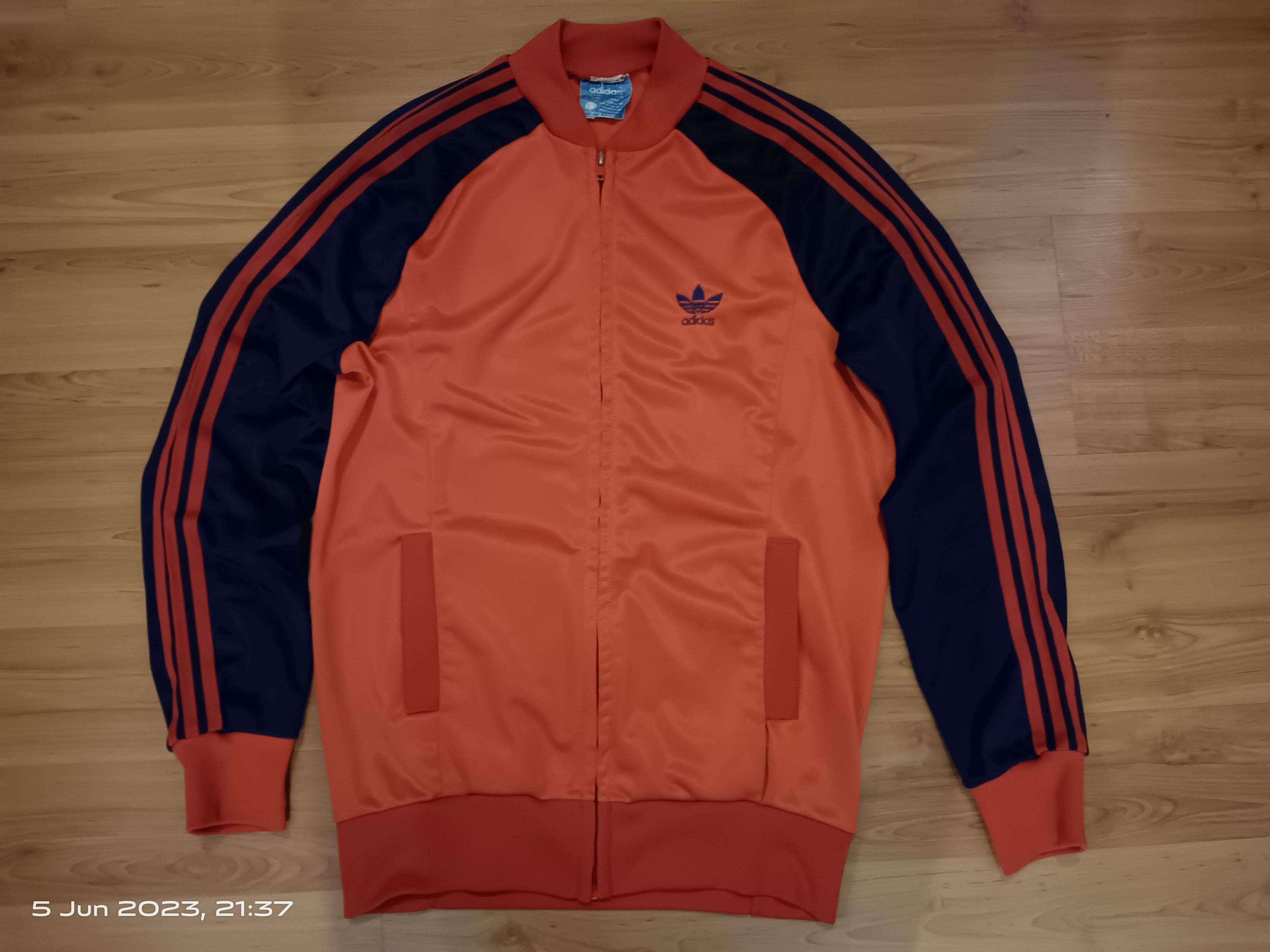 Vintage 80s adidas dark blue x red striped track jacket ATP