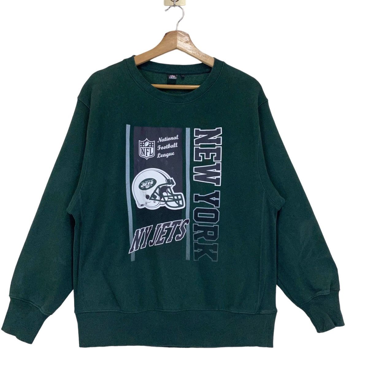 NFL NFL Ny Jets Big Logo Crewneck Sweatshirt Size US M / EU 48-50 / 2 - 1 Thumbnail