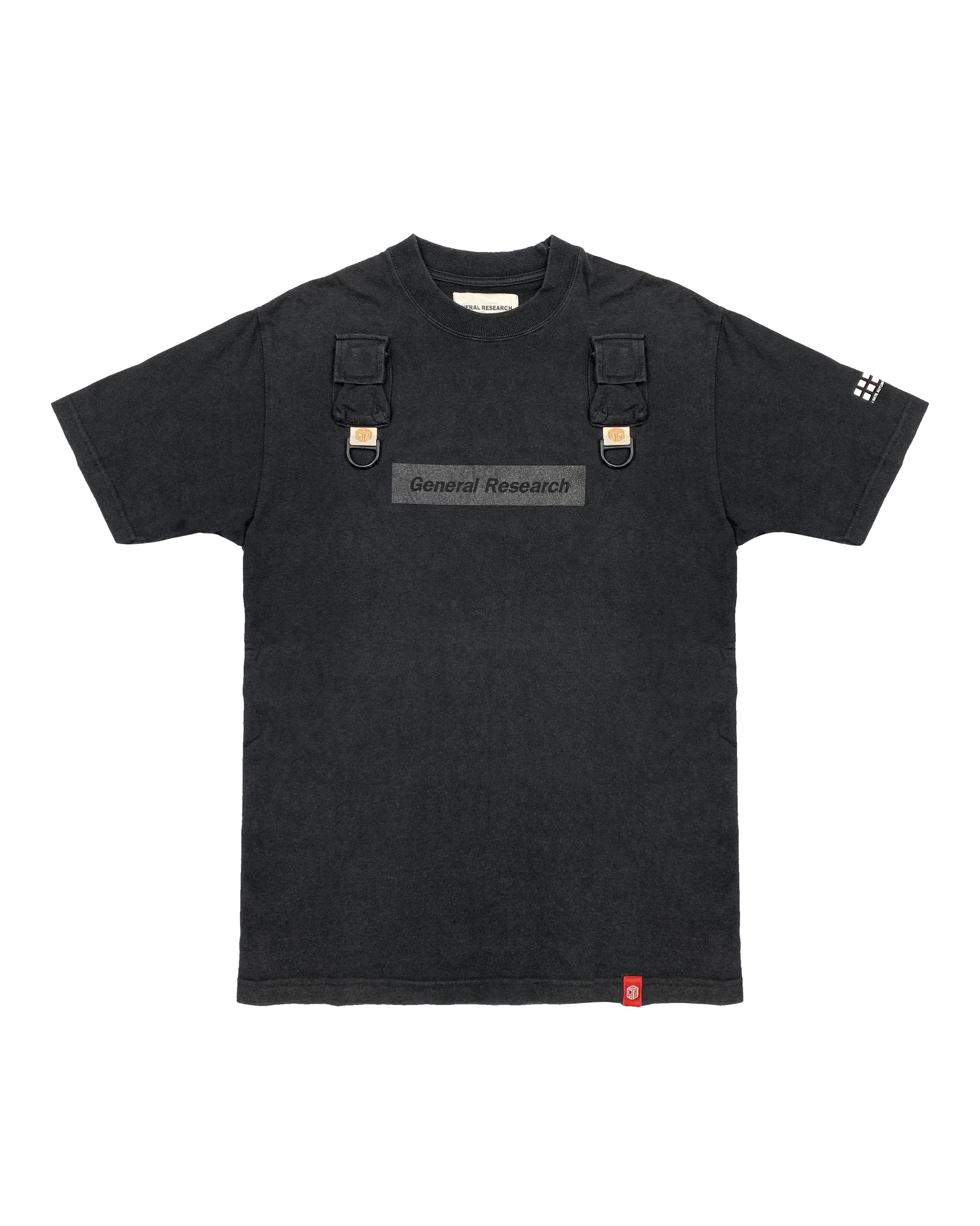image of General Research 1998 Box Logo / Cargo T-Shirt in Black, Men's (Size Medium)