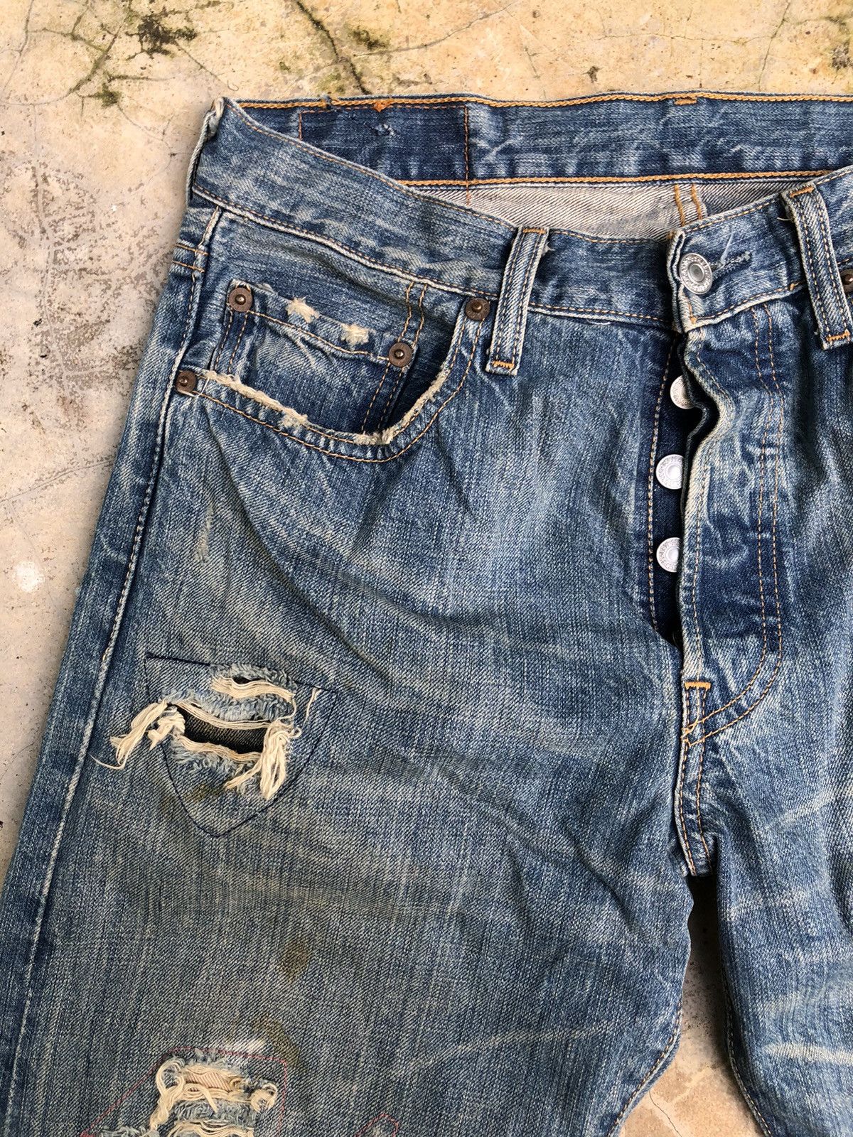 Levi's × Vintage Size 30 Levis 501 reworked distressed denim Size US 30 / EU 46 - 7 Thumbnail