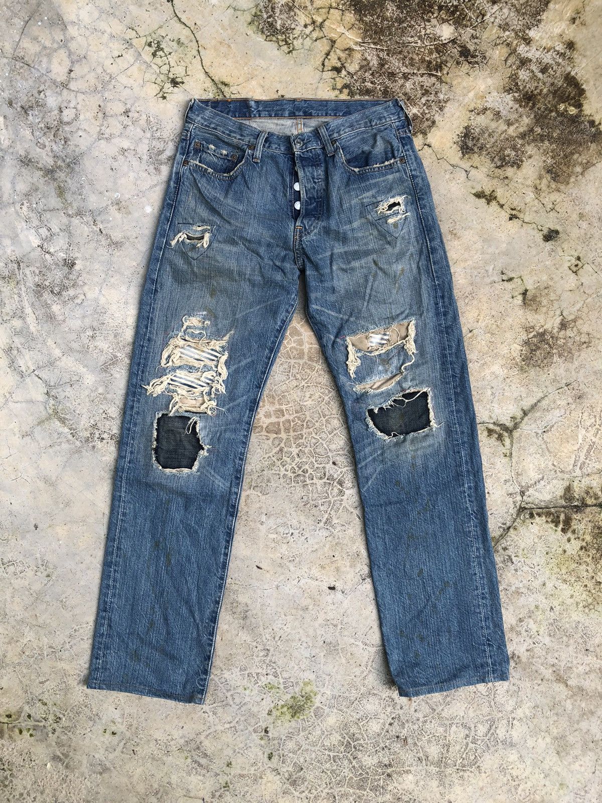 Levi's × Vintage Size 30 Levis 501 reworked distressed denim Size US 30 / EU 46 - 1 Thumbnail
