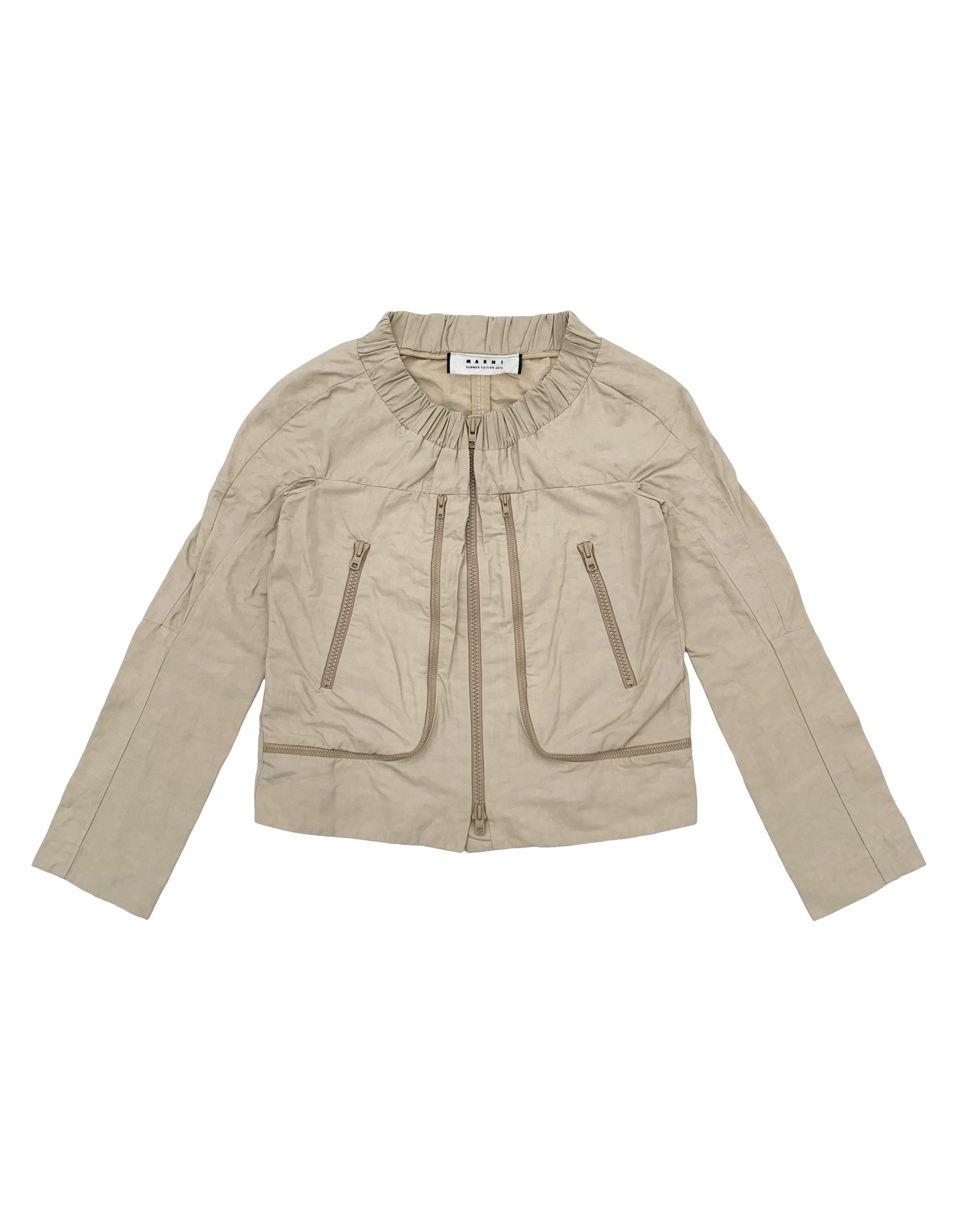 image of Marni 2010 Cargo Jacket in Beige, Women's (Size XS)