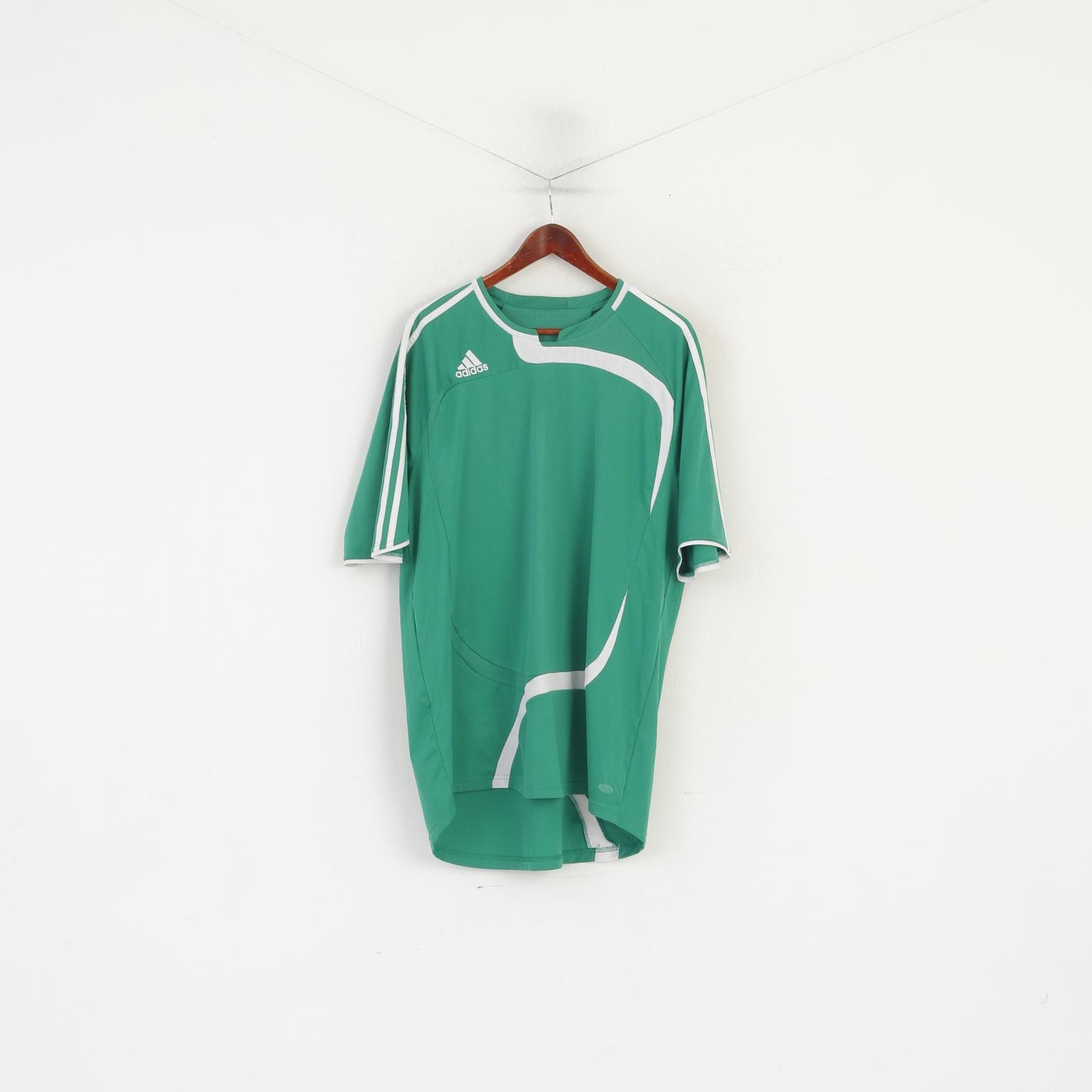 Adidas Adidas Men XXL Shirt Green Shiny Vintage Jersey 6708 Size US XXL / EU 58 / 5 - 2 Thumbnail