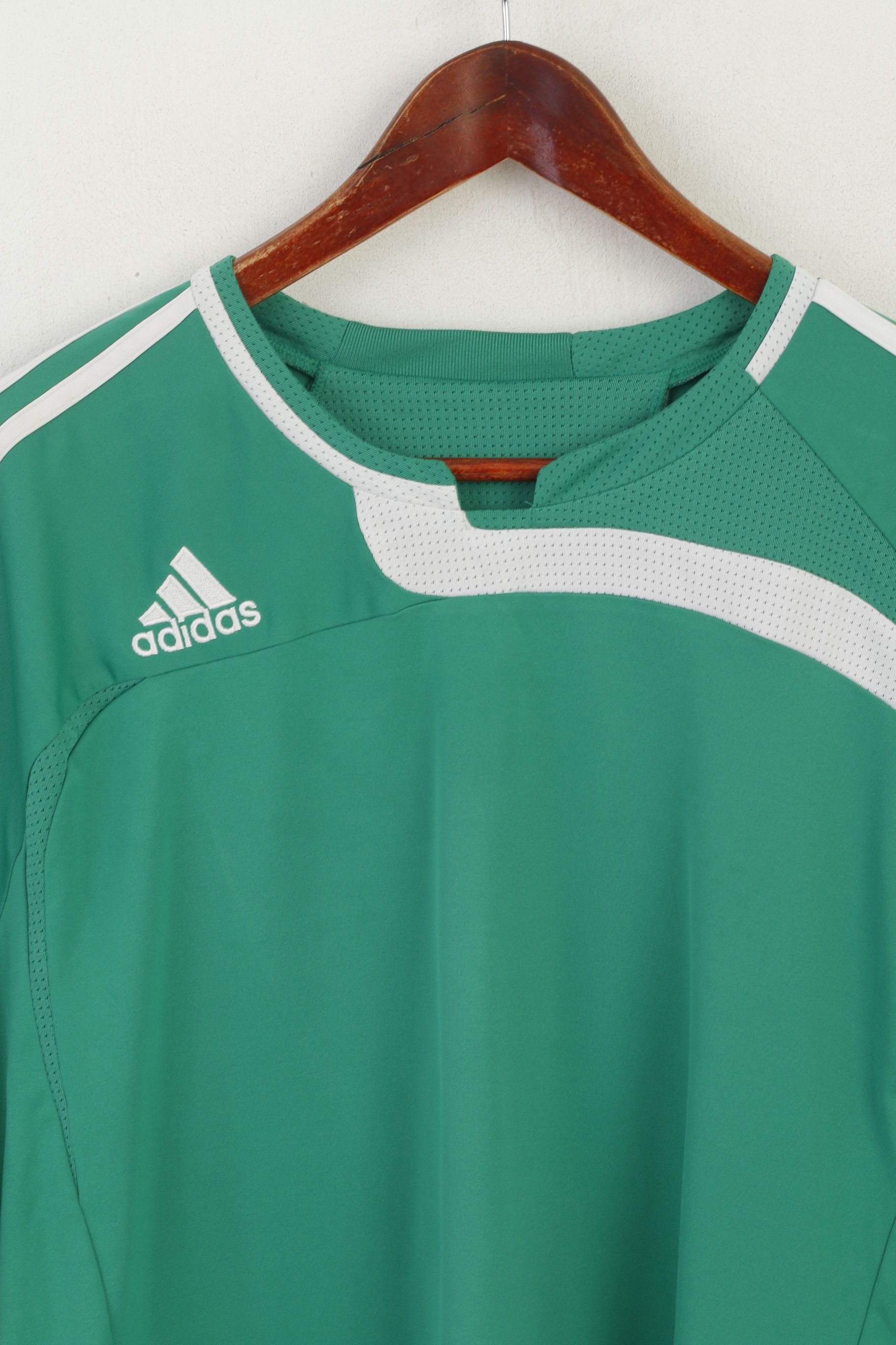 Adidas Adidas Men XXL Shirt Green Shiny Vintage Jersey 6708 Size US XXL / EU 58 / 5 - 3 Thumbnail