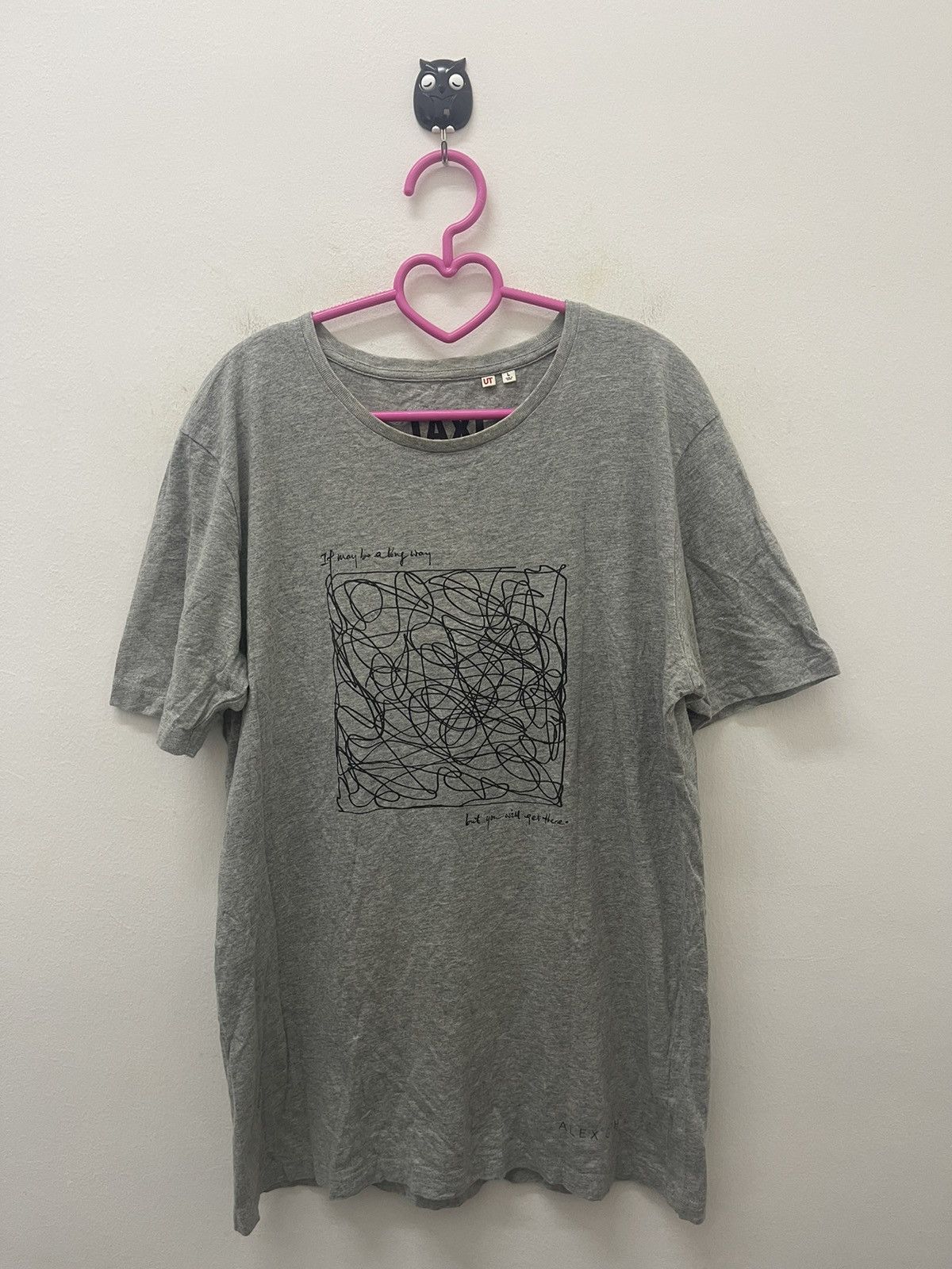 image of Designtaxi X Uniqlo Alex Goh Art in Grey, Men's (Size Large)