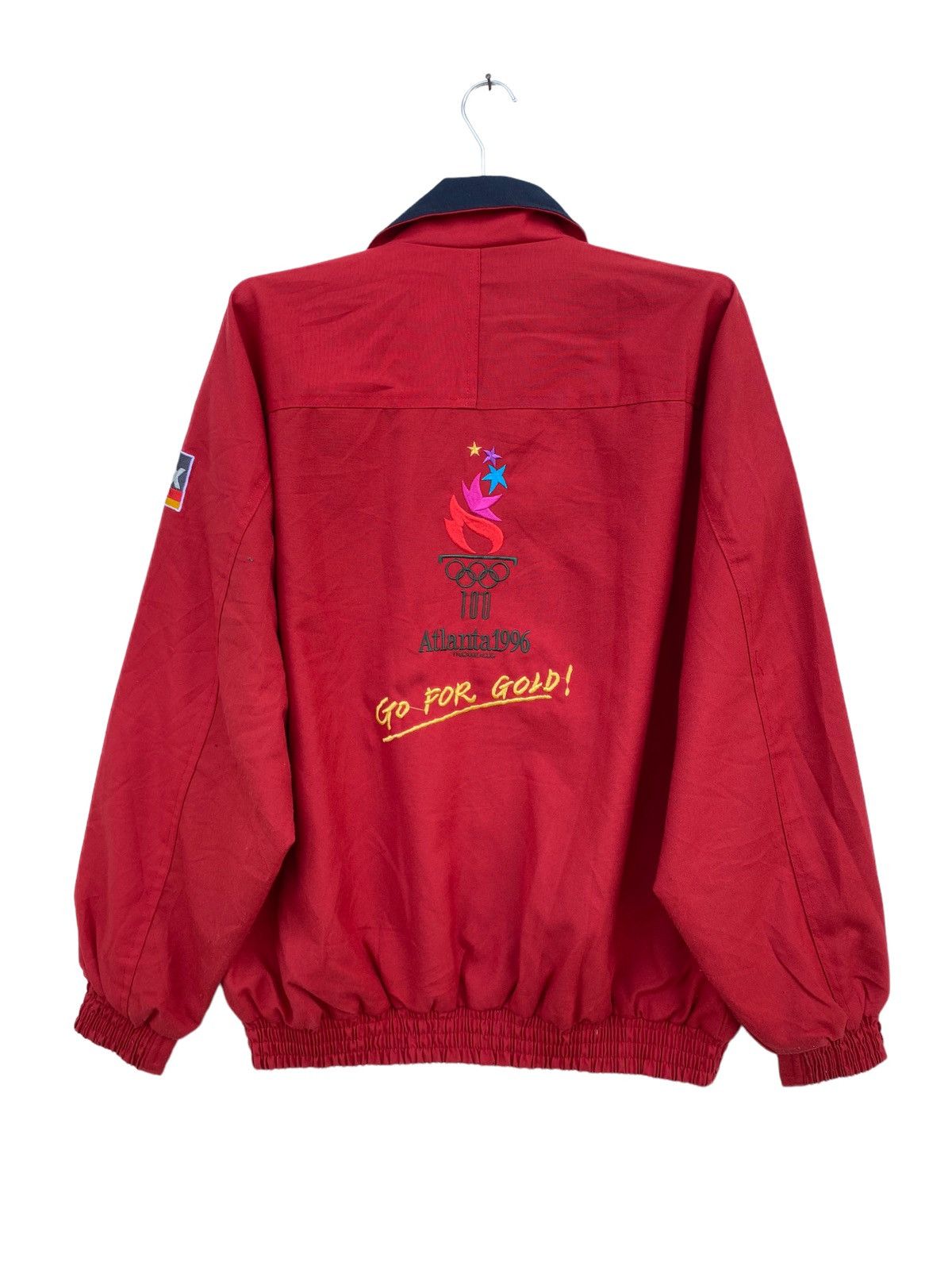 image of Vintage Olympic Atlanta Bomber Jacket in Red, Men's (Size XL)