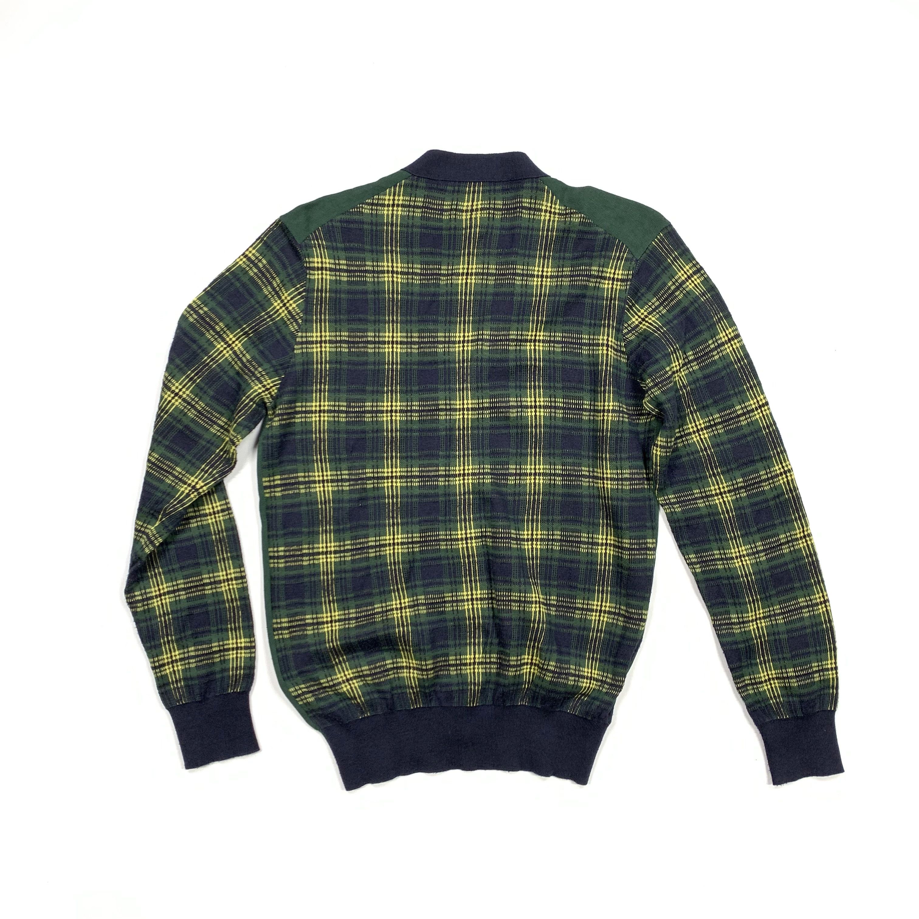 Comme des Garcons Homme Plus Tartan / Mixed Knit Cardigan Size US S / EU 44-46 / 1 - 3 Thumbnail
