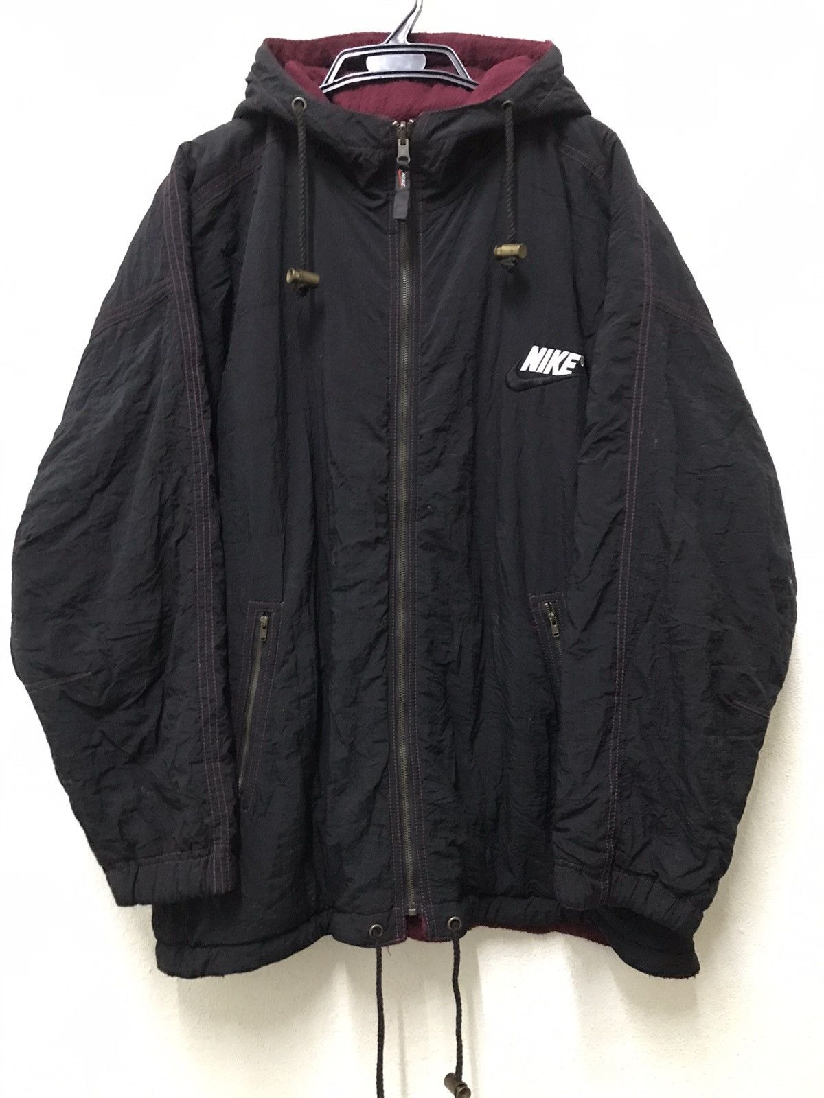 ジャケット・アウター 90s NIKE nylon hoodie Nike × Vintage 🔥 90s NIKE BIG SWOOSH REVERSIBLE NYLON