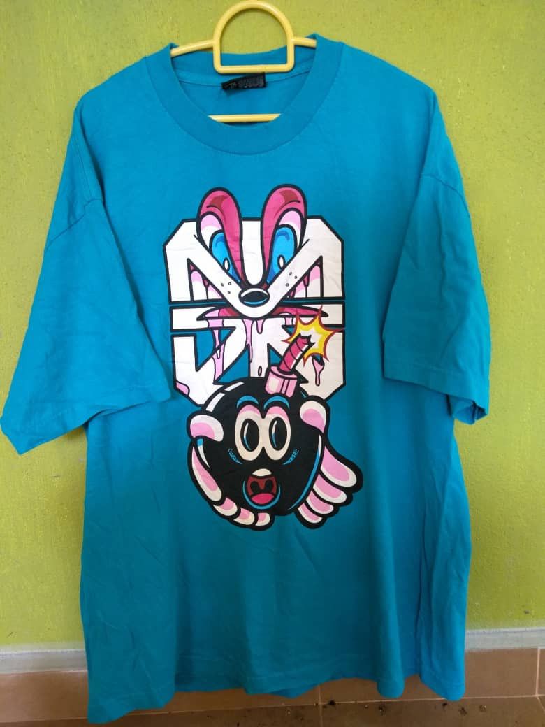 Pre-owned The Hundreds The Hundres Futuristic Robots Streetwear Oversized Tee In Blue