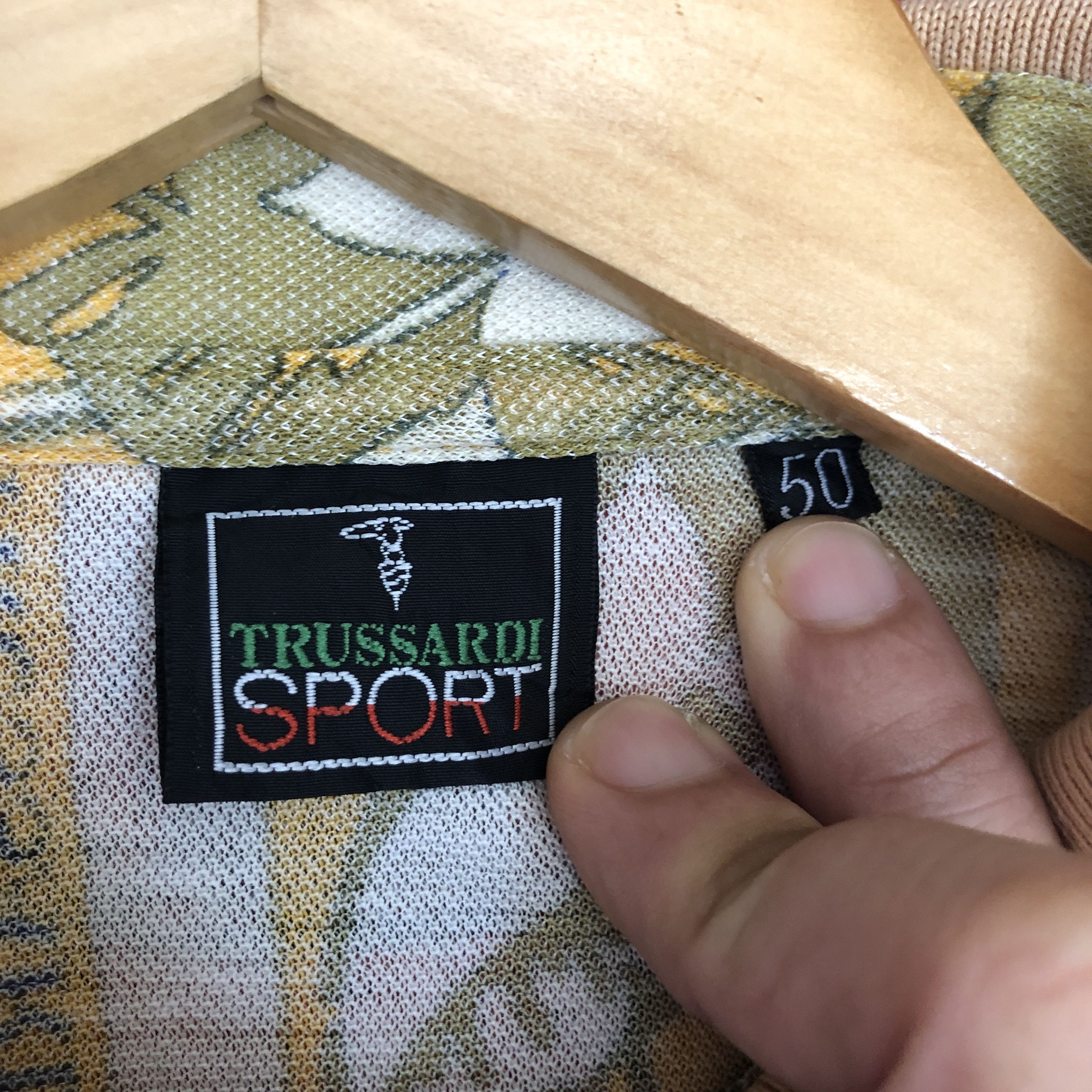 Trussardi × Vintage Vintage Trussardi Sport Overprint Polo Tee Shirt 50 Fit L Size US L / EU 52-54 / 3 - 3 Thumbnail
