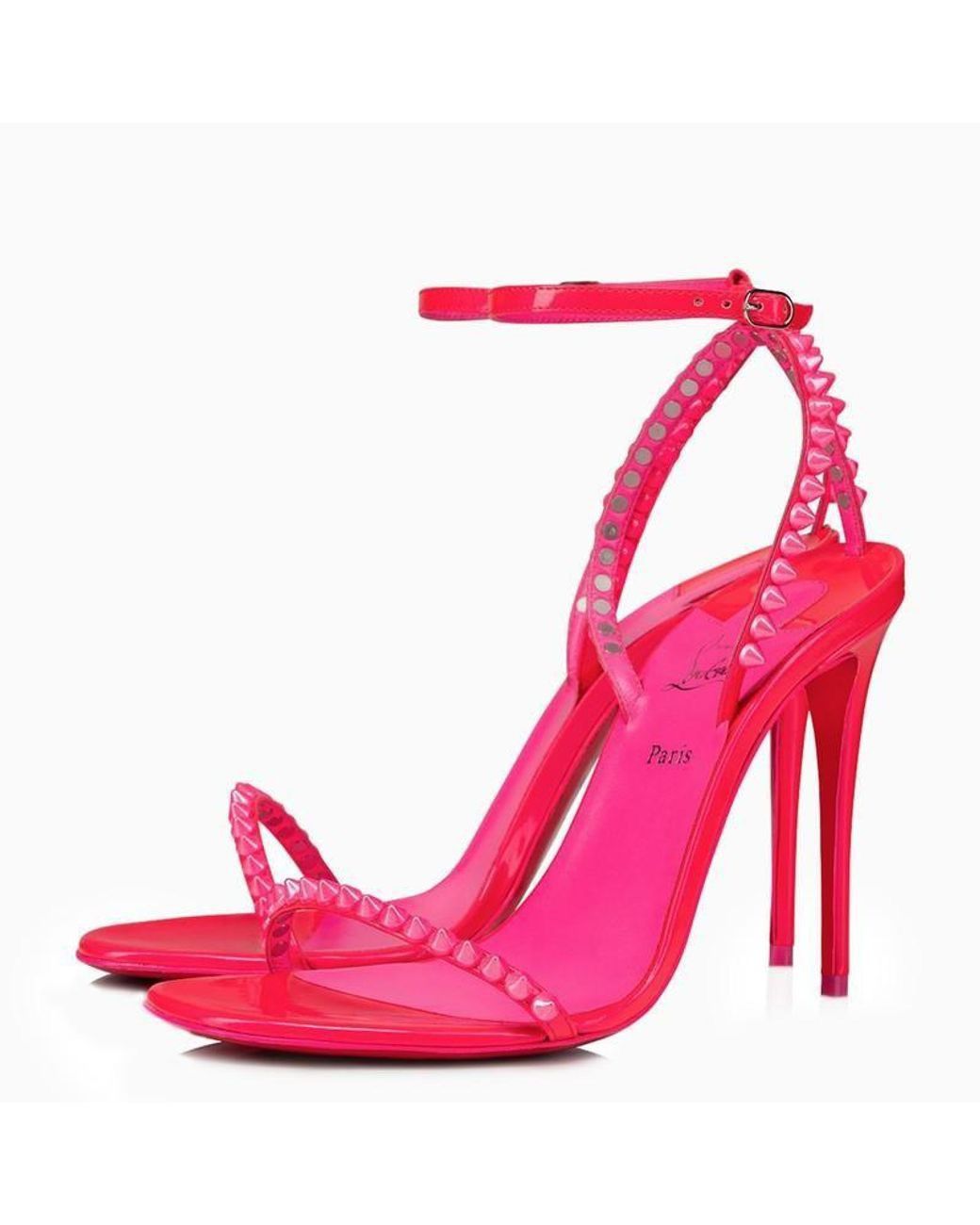 Christian Louboutin So Me 100 Patent Sandal in Pink – Stanley Korshak