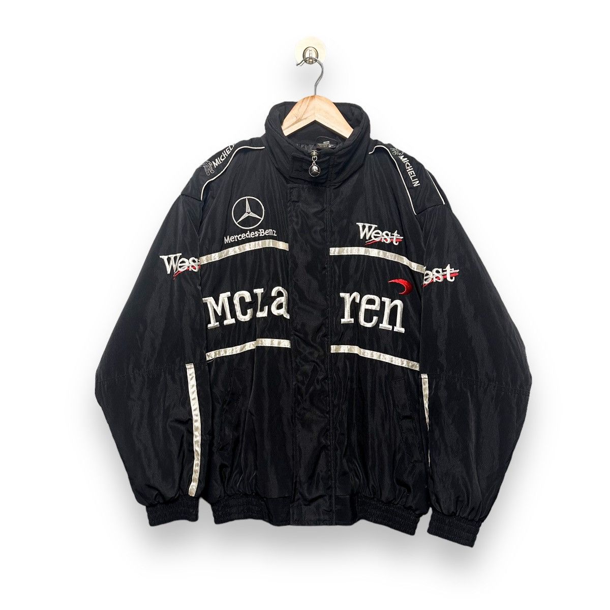 Vintage 90s Rare McLaren F1 Racing Jacket West Mercedes Benz