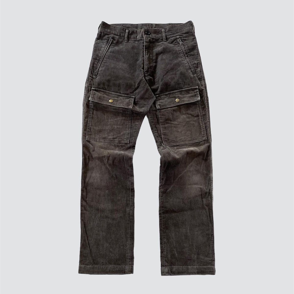 image of 2005 Comme Des Garcons Homme Corduroy Cargo Pants Archive in Brown, Men's (Size 28)