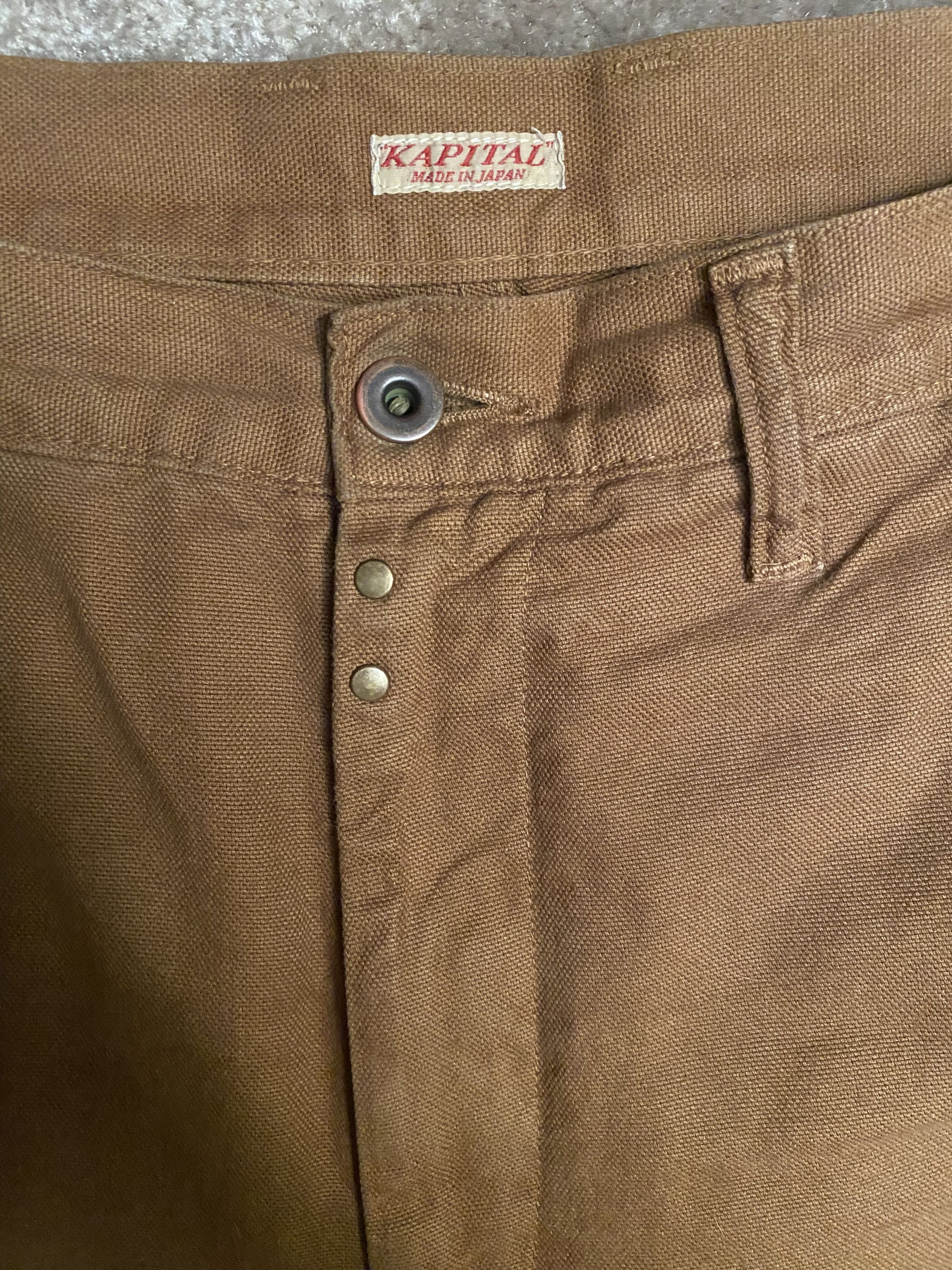 Japanese Brand × Kapital KAPITAL GOLD LIGHT CANVAS RINGOMAN CARGO PANTS Size US 34 / EU 50 - 5 Thumbnail