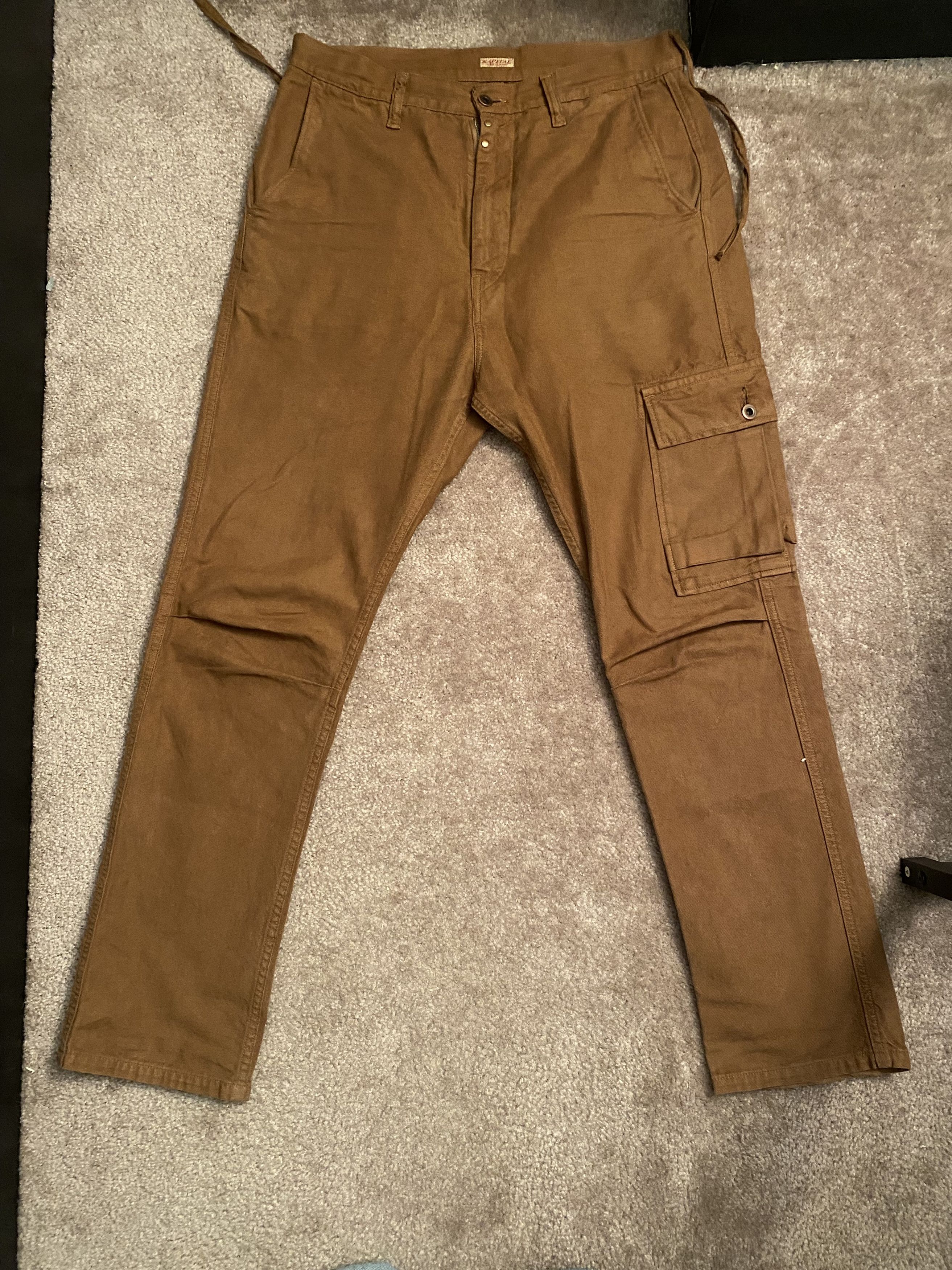 Japanese Brand × Kapital KAPITAL GOLD LIGHT CANVAS RINGOMAN CARGO PANTS Size US 34 / EU 50 - 1 Thumbnail