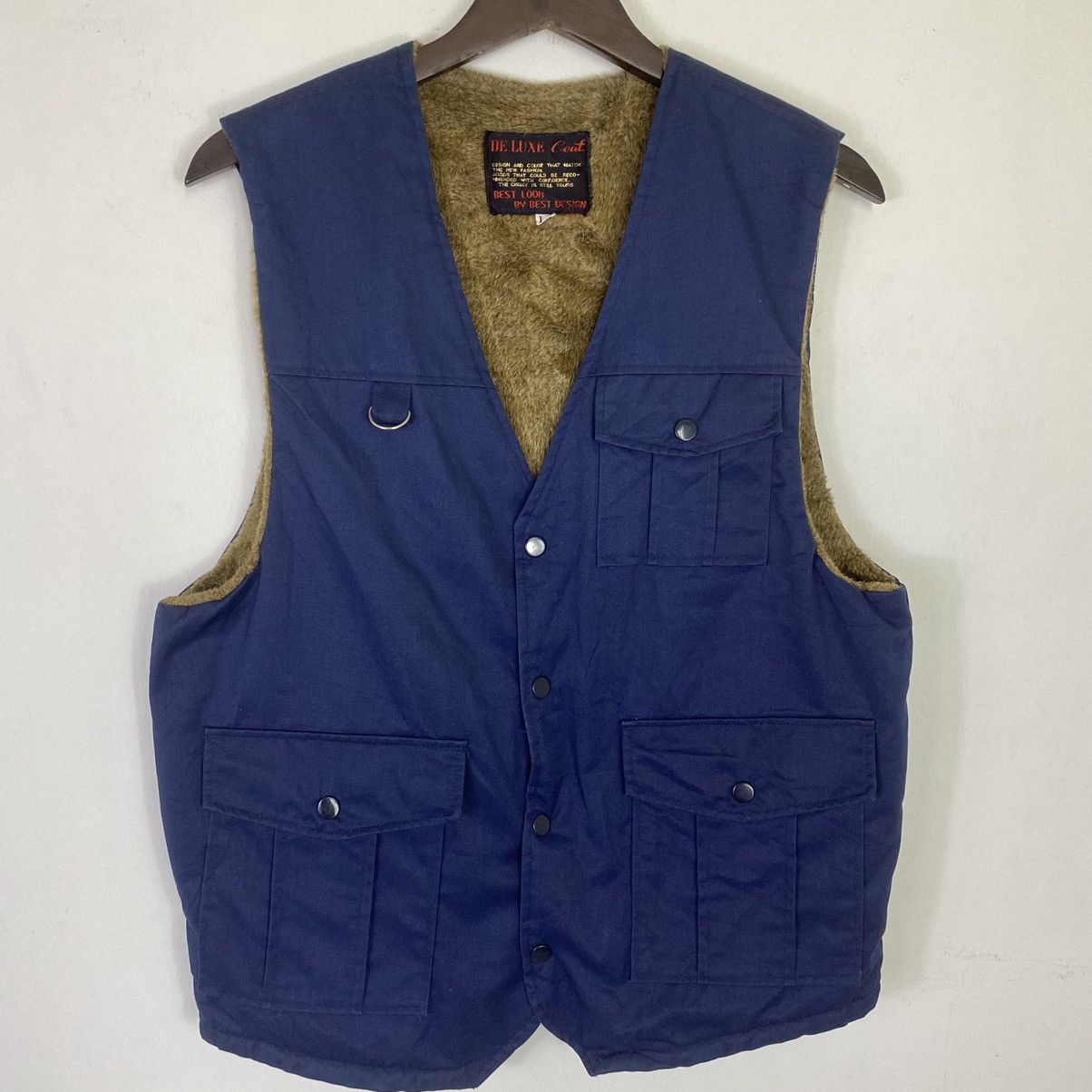 Japanese Brand × Vintage Vintage Faux Fur Lining Button Up Vest Size US M / EU 48-50 / 2 - 1 Thumbnail