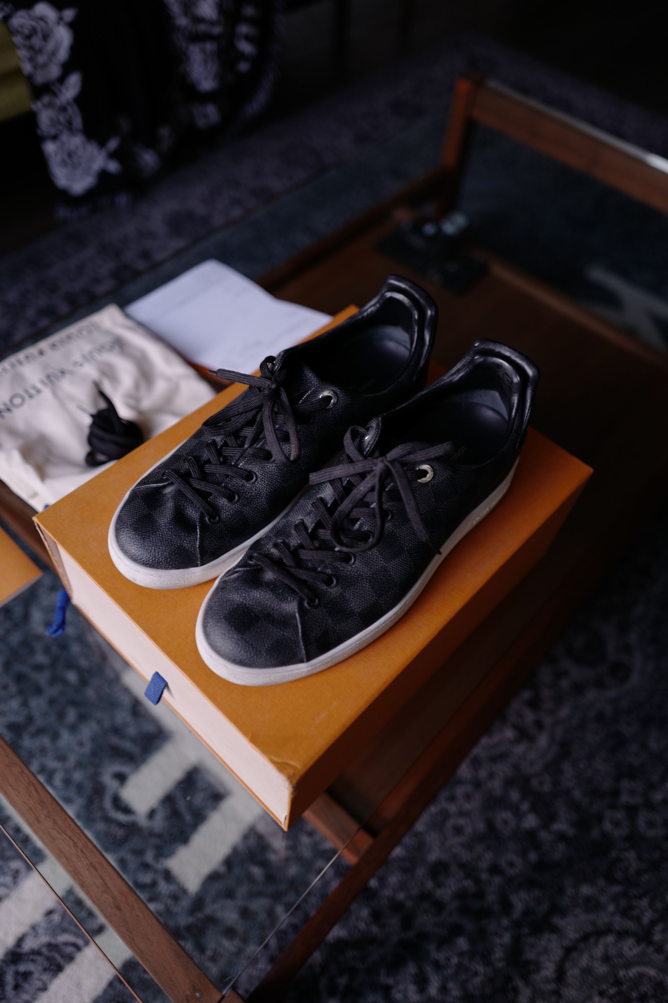 Louis Vuitton Damier "Frontrow" Leather Low Tops Size US 8.5 / EU 41-42 - 4 Thumbnail