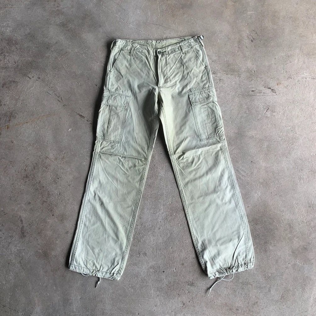 💥 SUN FADED💥Japanese Vintage Trousers Ripstop Poplin Cargo