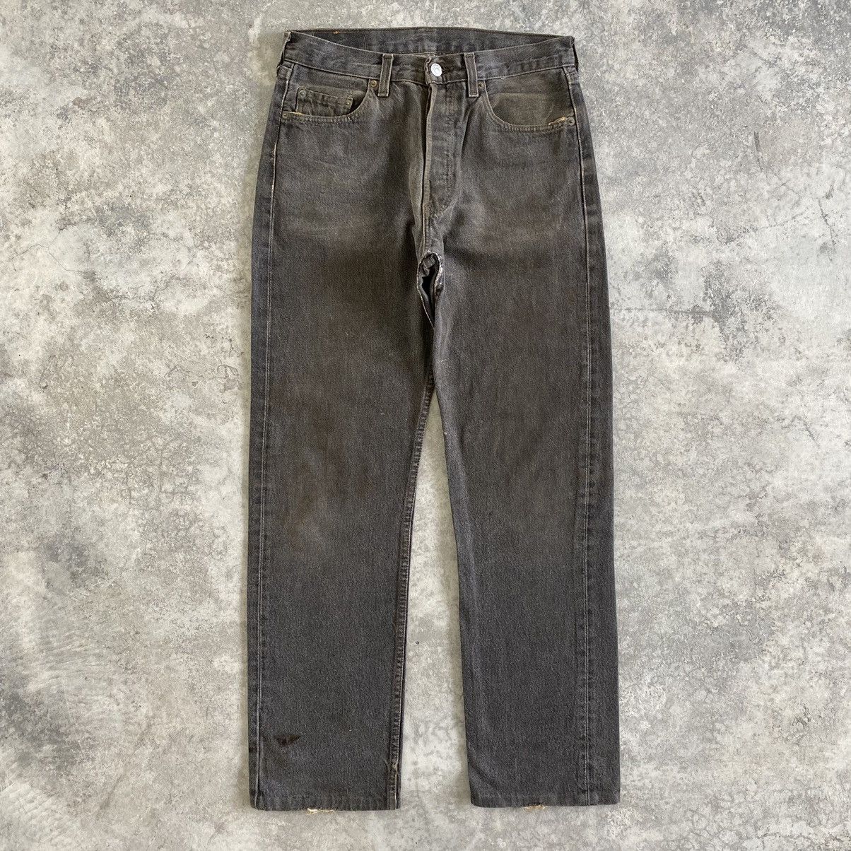 image of Size 30X30.5 Vintage 90’S Levis 501 Faded Ash Grey Denim in Faded Grey, Men's