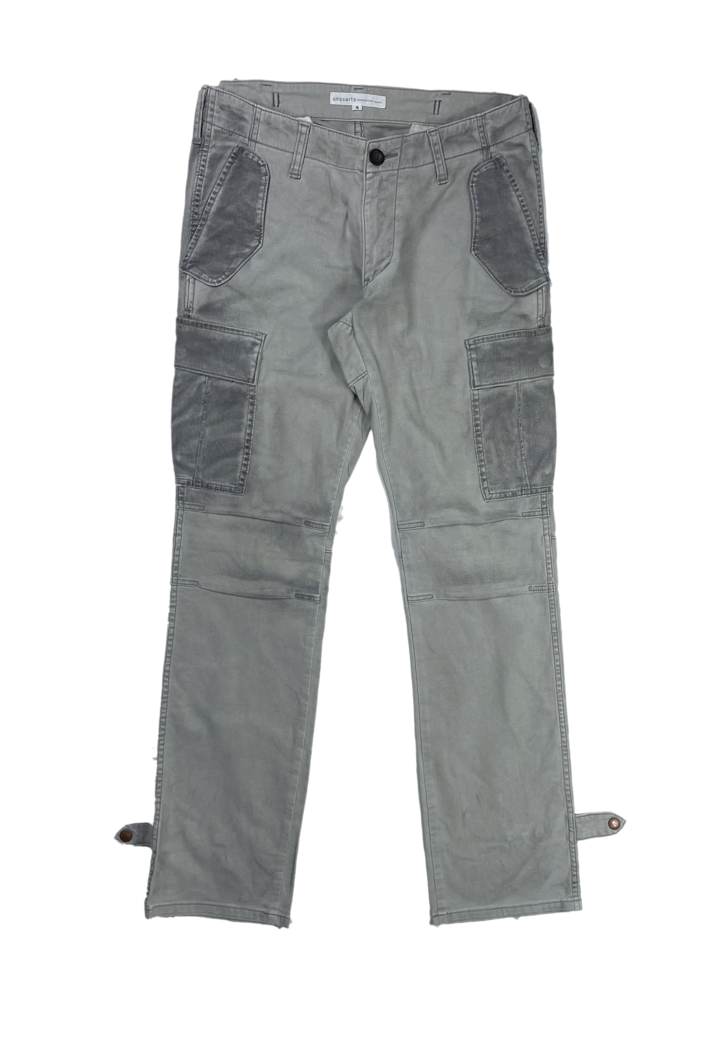 image of 14Th Addiction x Tornado Mart Quadro Studio Oribe Military Acid Wash Cargo Bondage Pant in Grey (Si