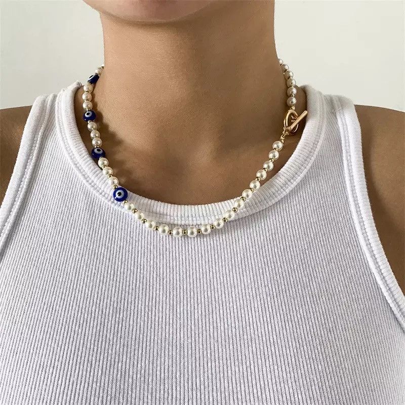 Jewelry × Vintage Devil Eye Pearl Necklace Size ONE SIZE - 2 Thumbnail