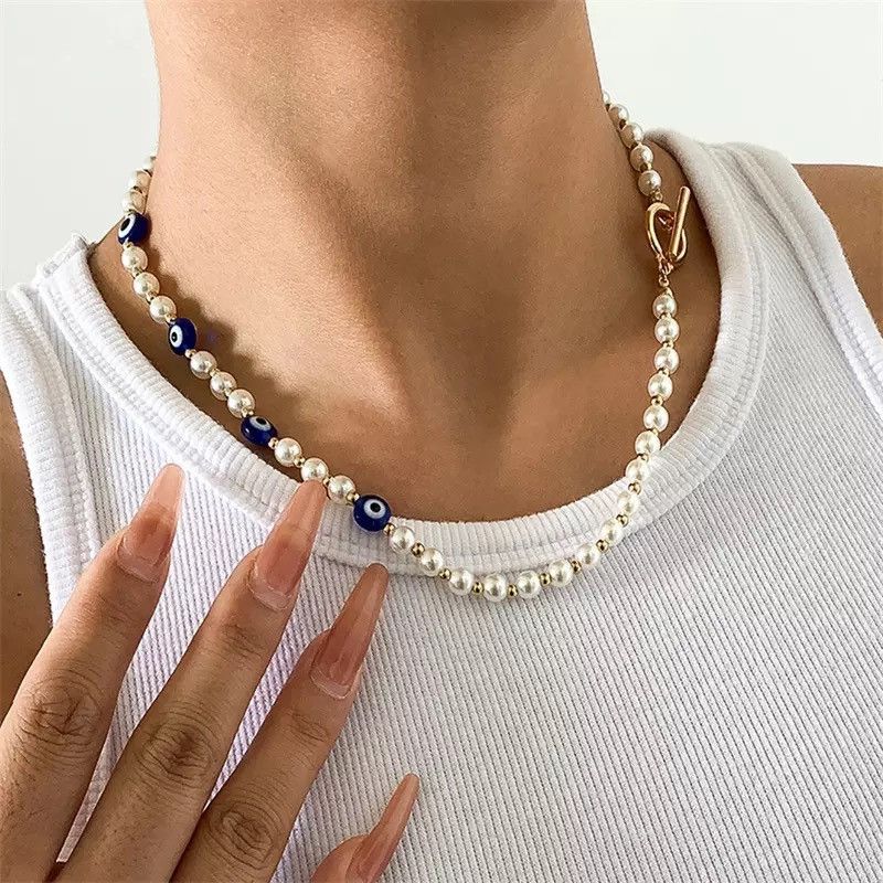 Jewelry × Vintage Devil Eye Pearl Necklace Size ONE SIZE - 1 Thumbnail