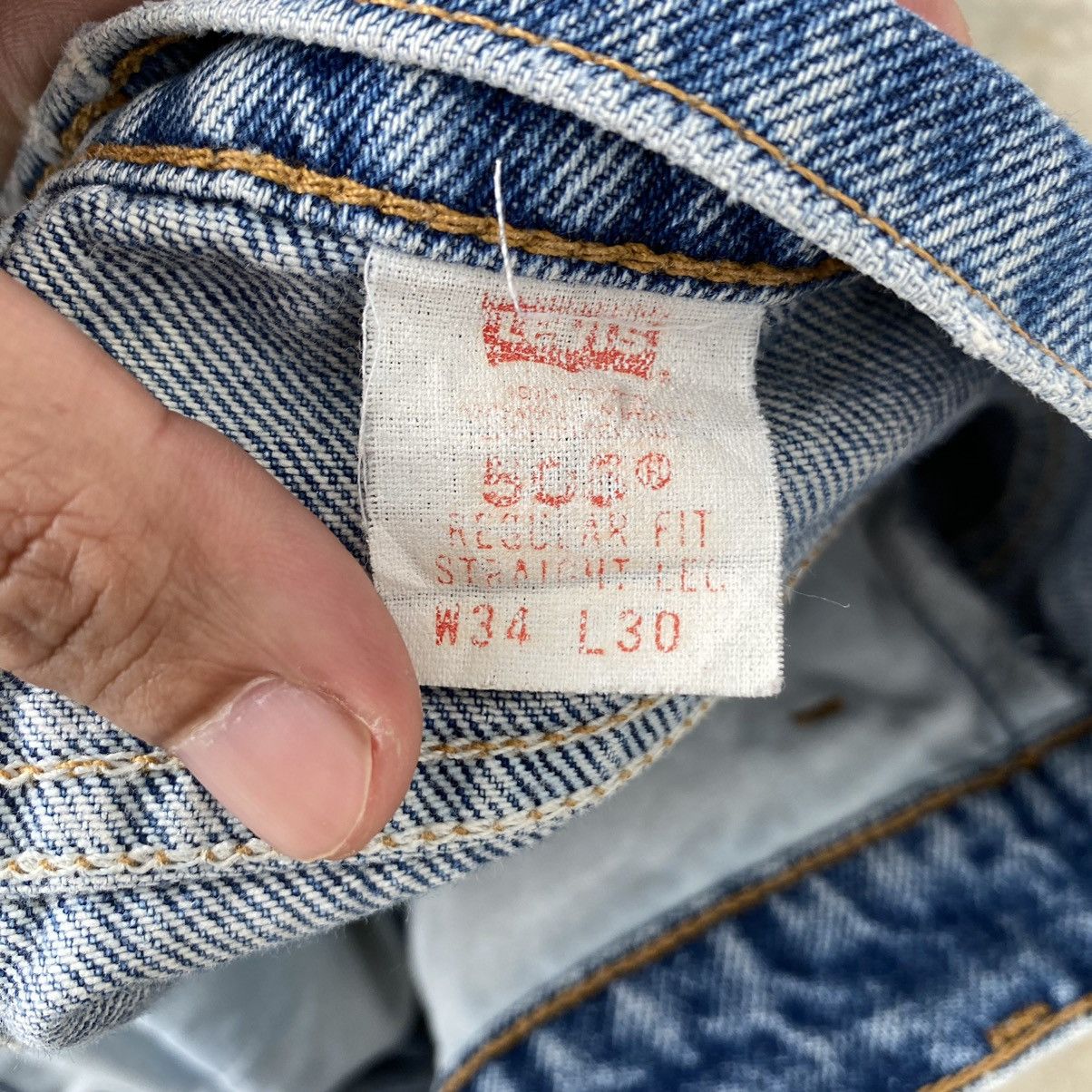 Levi's Size 33x27 Vintage 90’s Levis 505 Orange Tab Faded Denim Size US 33 - 21 Thumbnail